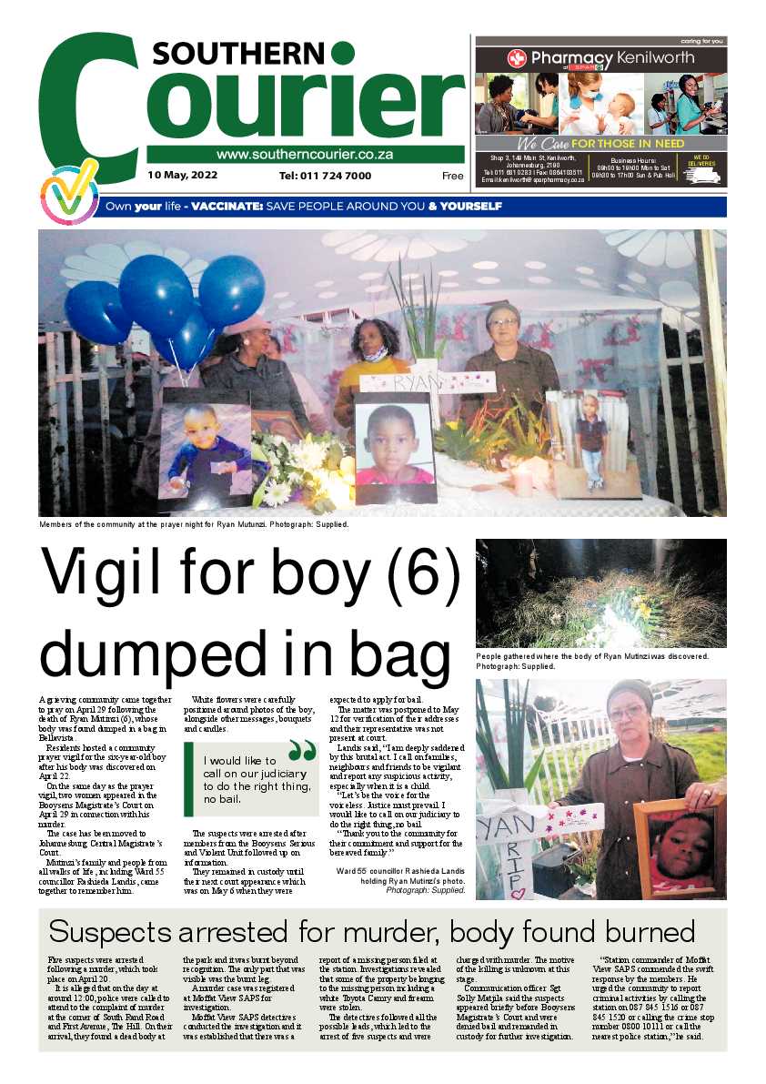 Southern Courier 10 May 2022 page 1
