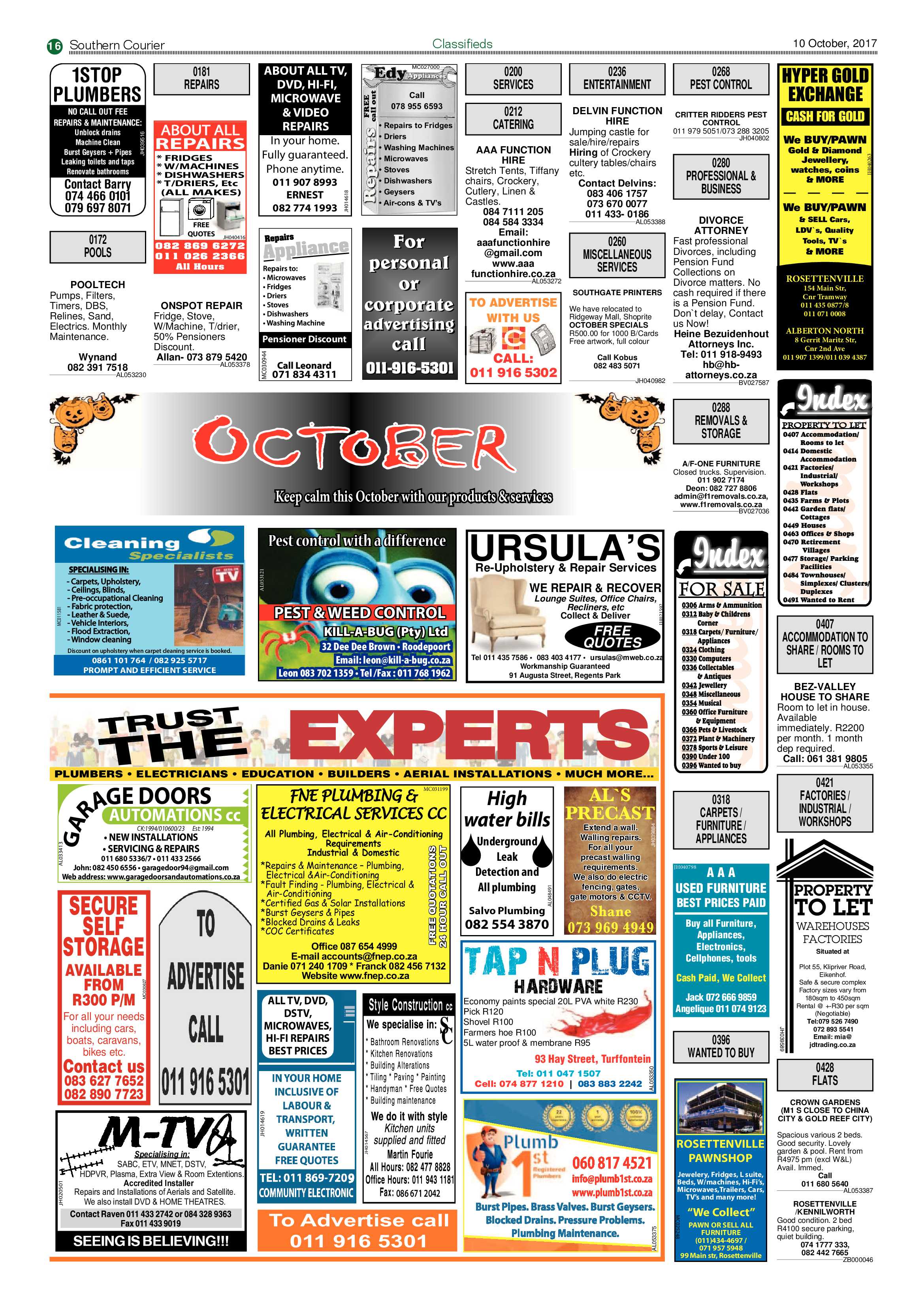 Southern Courier 10 October 2017 page 16