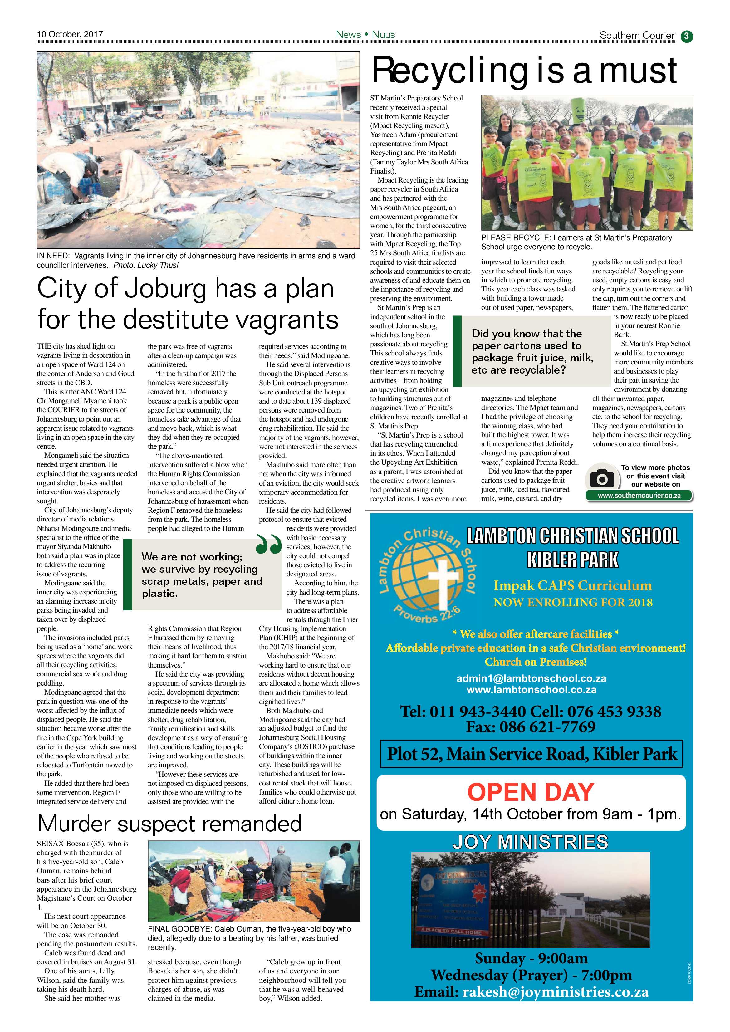Southern Courier 10 October 2017 page 3