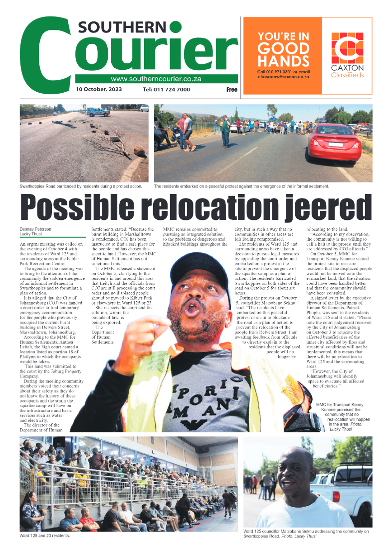 Southern Courier 10 October 2023 page 1
