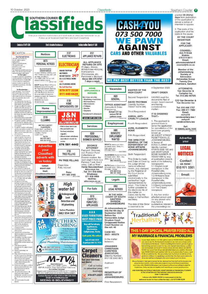 Southern Courier 10 October 2023 page 7