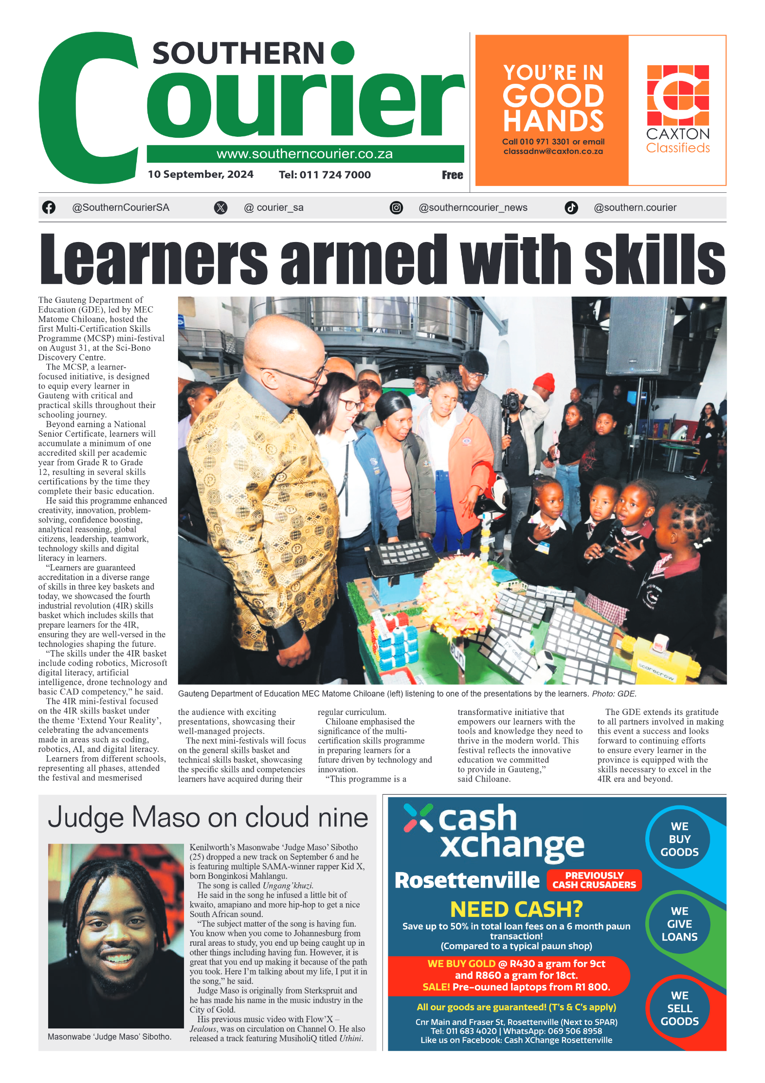 Southern Courier 10 September 2024 page 1