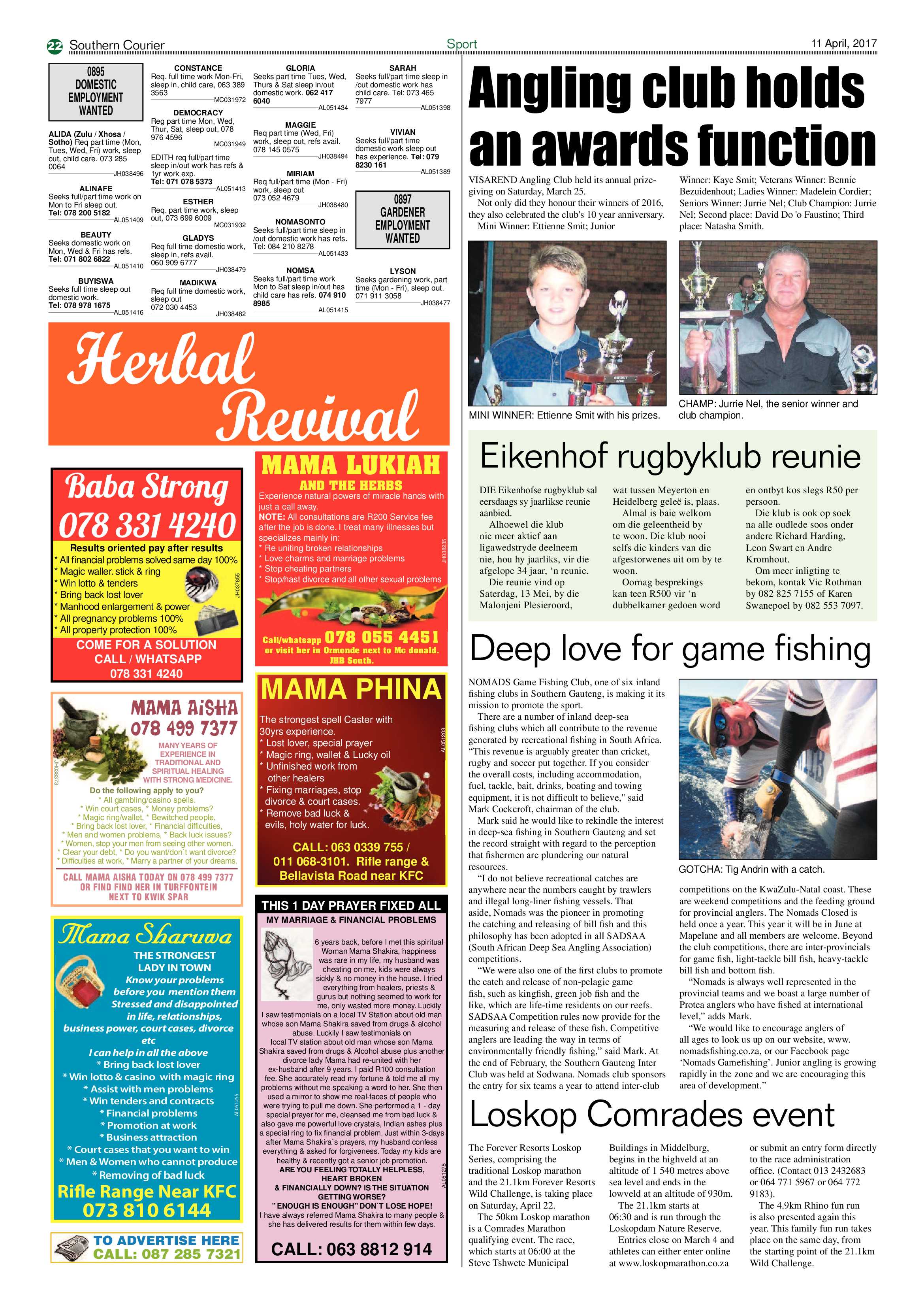 Southern Courier 11 April 2017 page 22