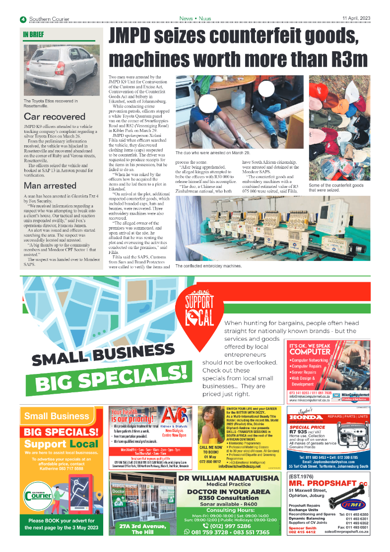Southern Courier 11 April 2023 page 4