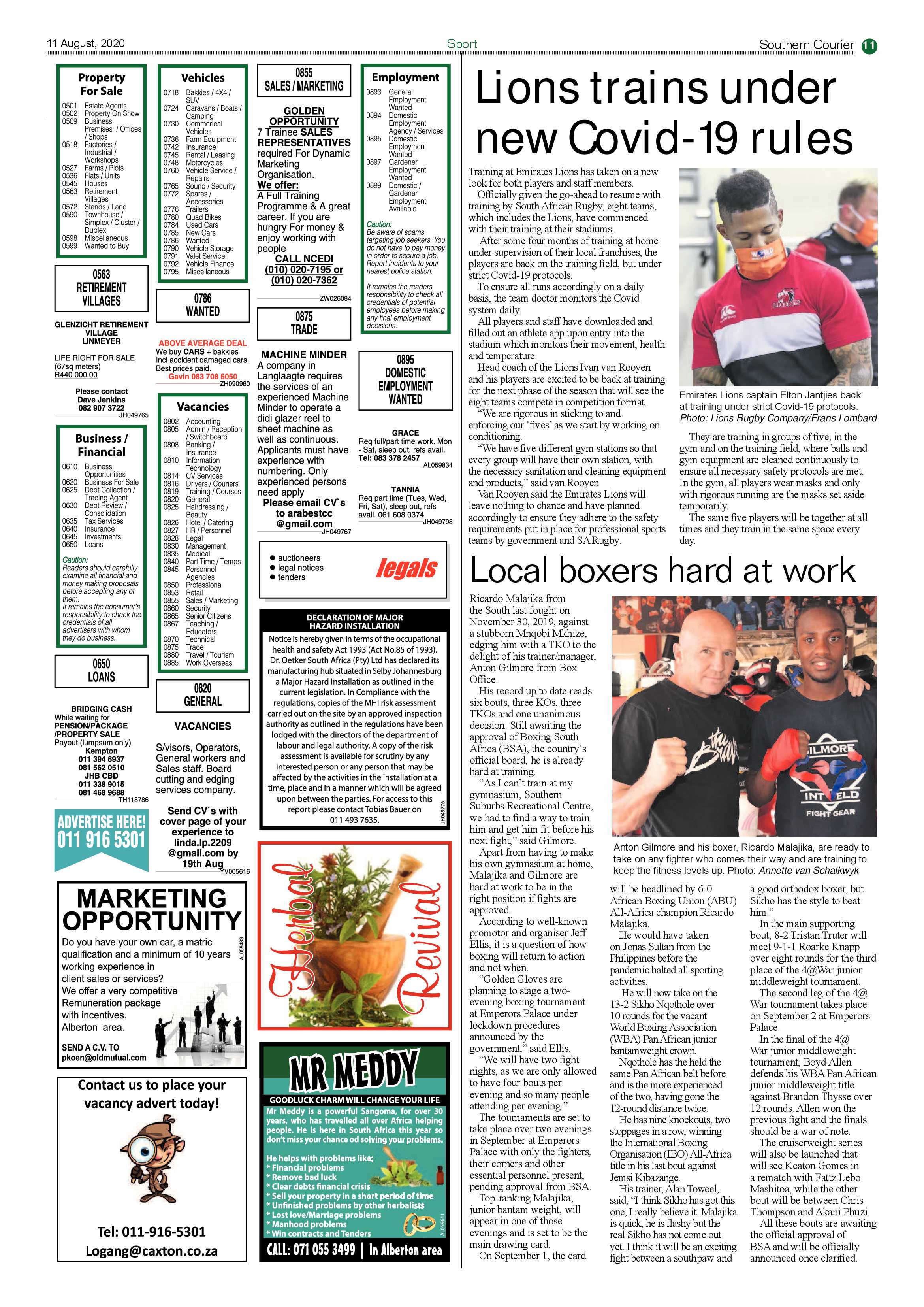 Southern Courier 11 August 2020 page 11