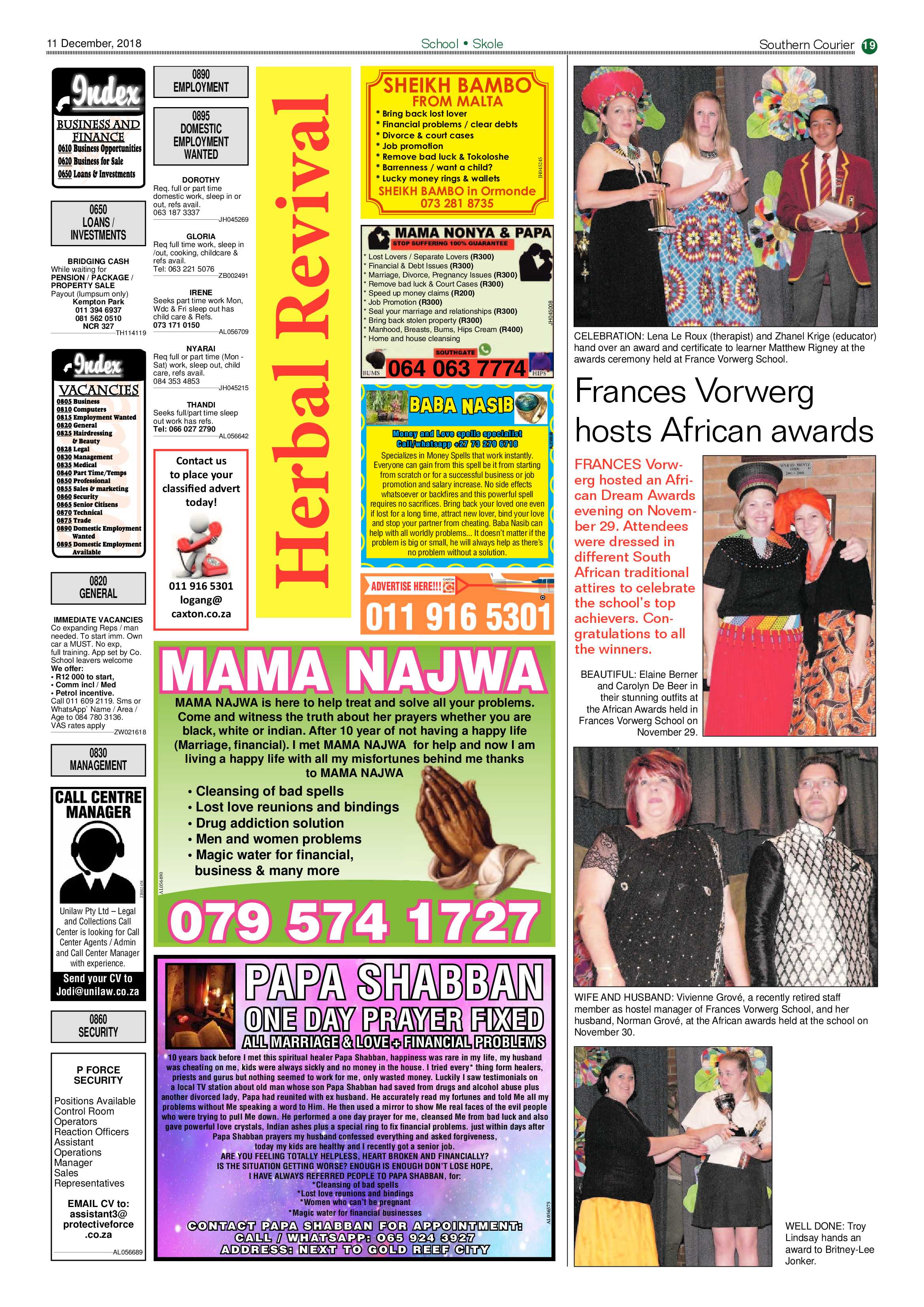 Southern Courier 11 December 2018 page 19