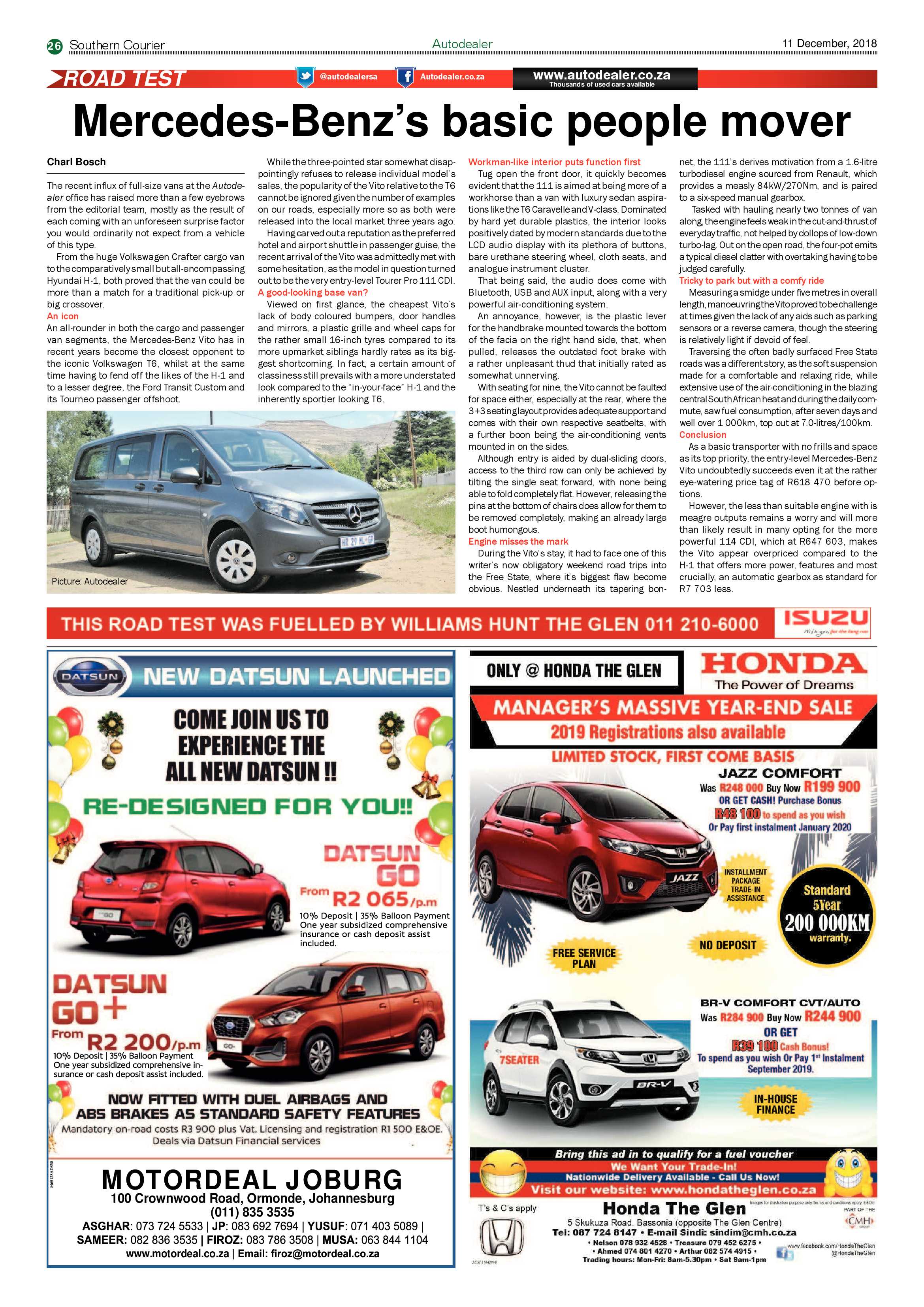 Southern Courier 11 December 2018 page 26