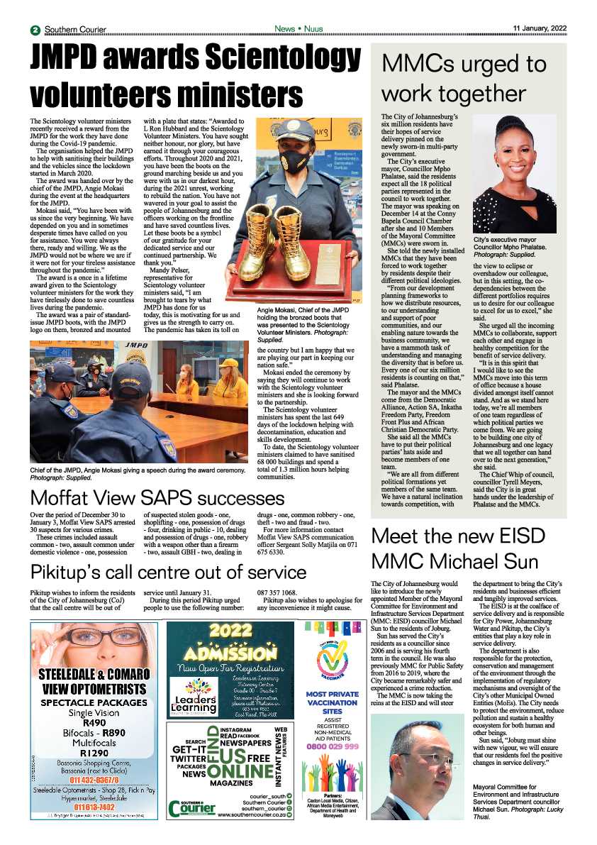 Southern Courier 11 January 2022 page 2