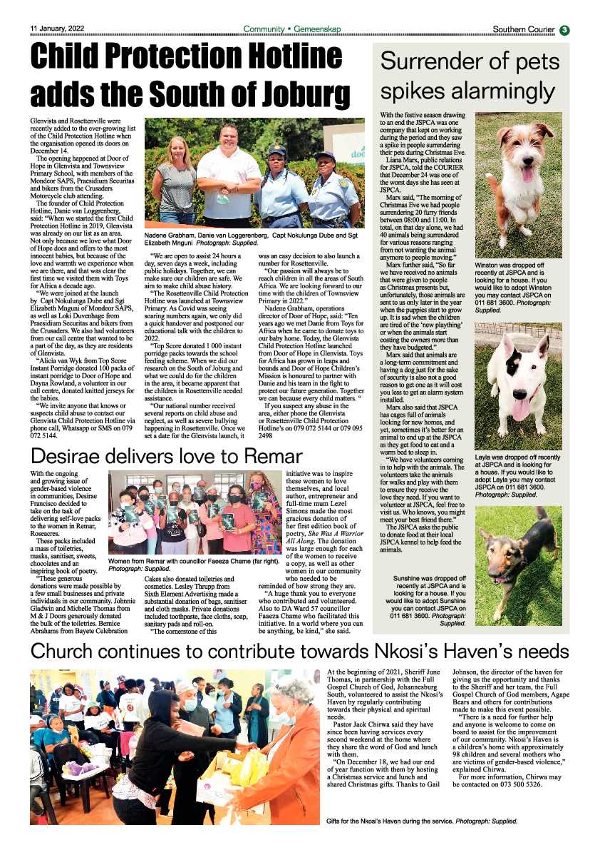 Southern Courier 11 January 2022 page 3