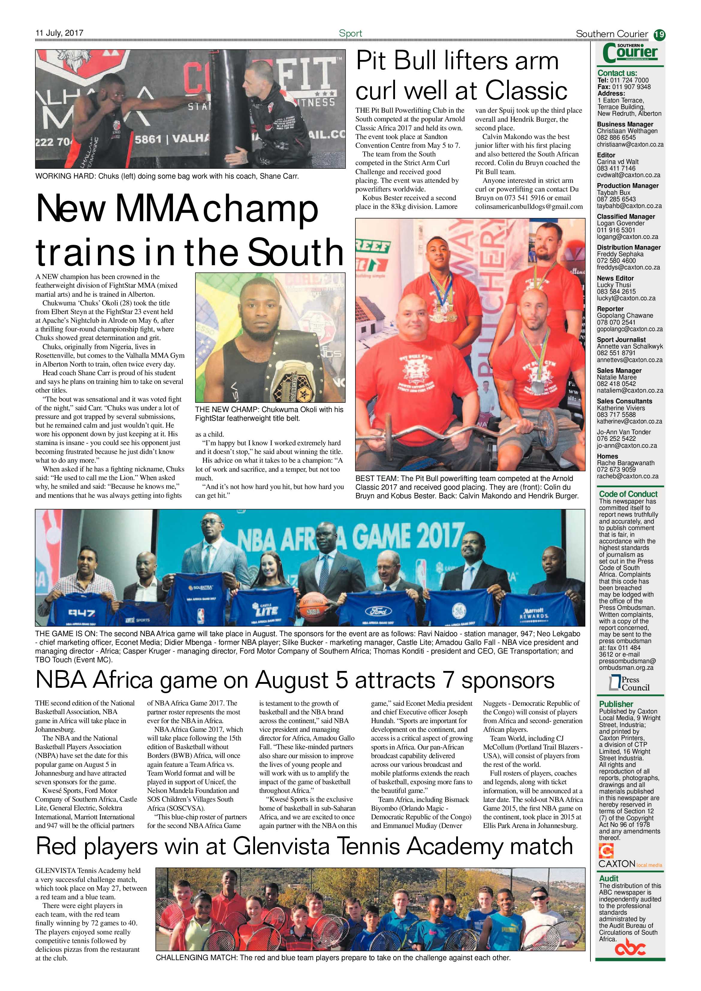 Southern Courier 11 July 2017 page 19