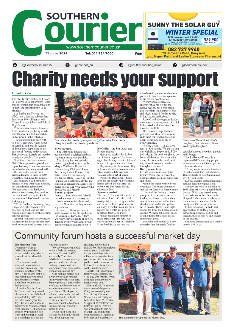Southern Courier 11 June 2024 page 1