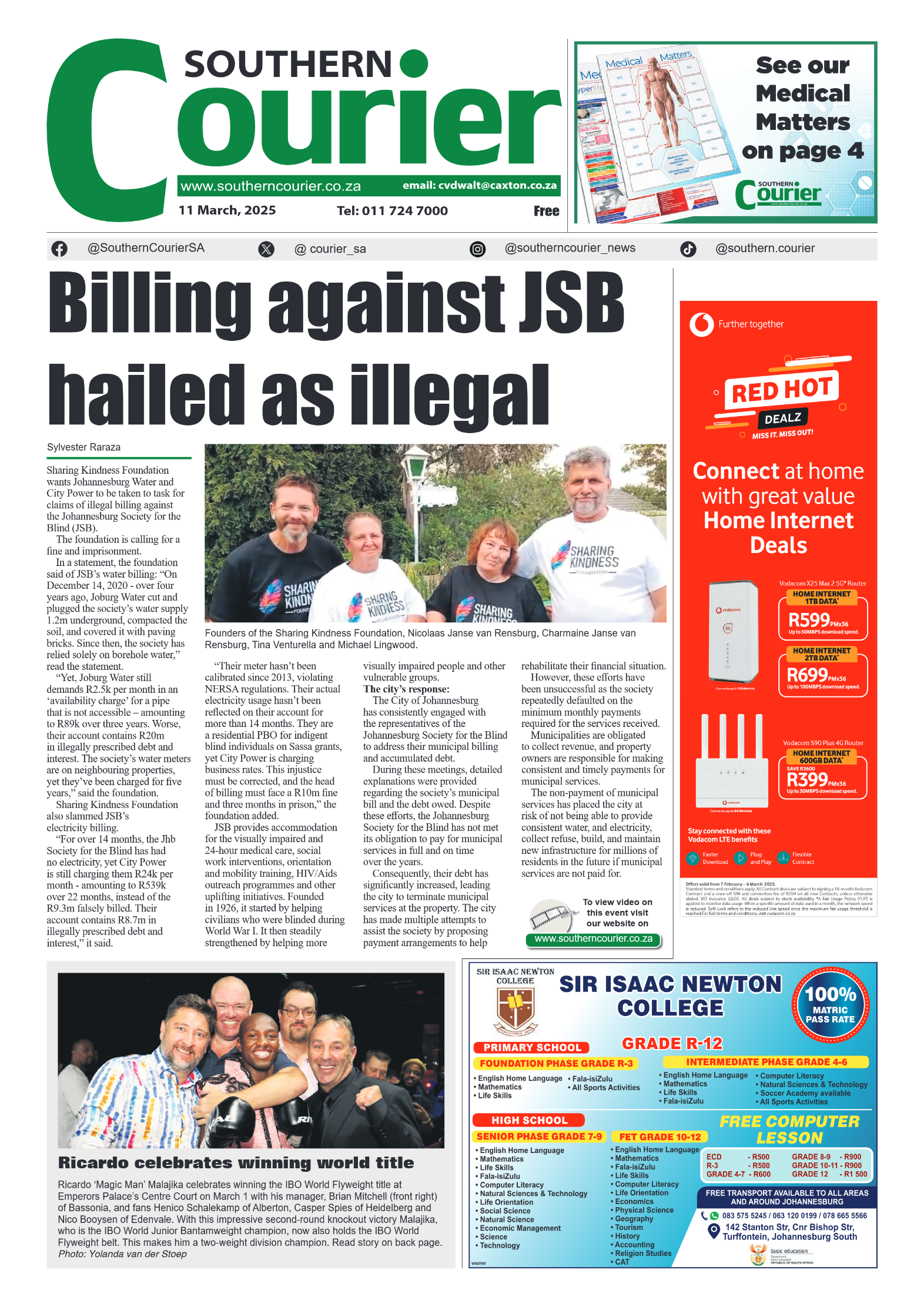 Southern Courier 11 March 2025 page 1