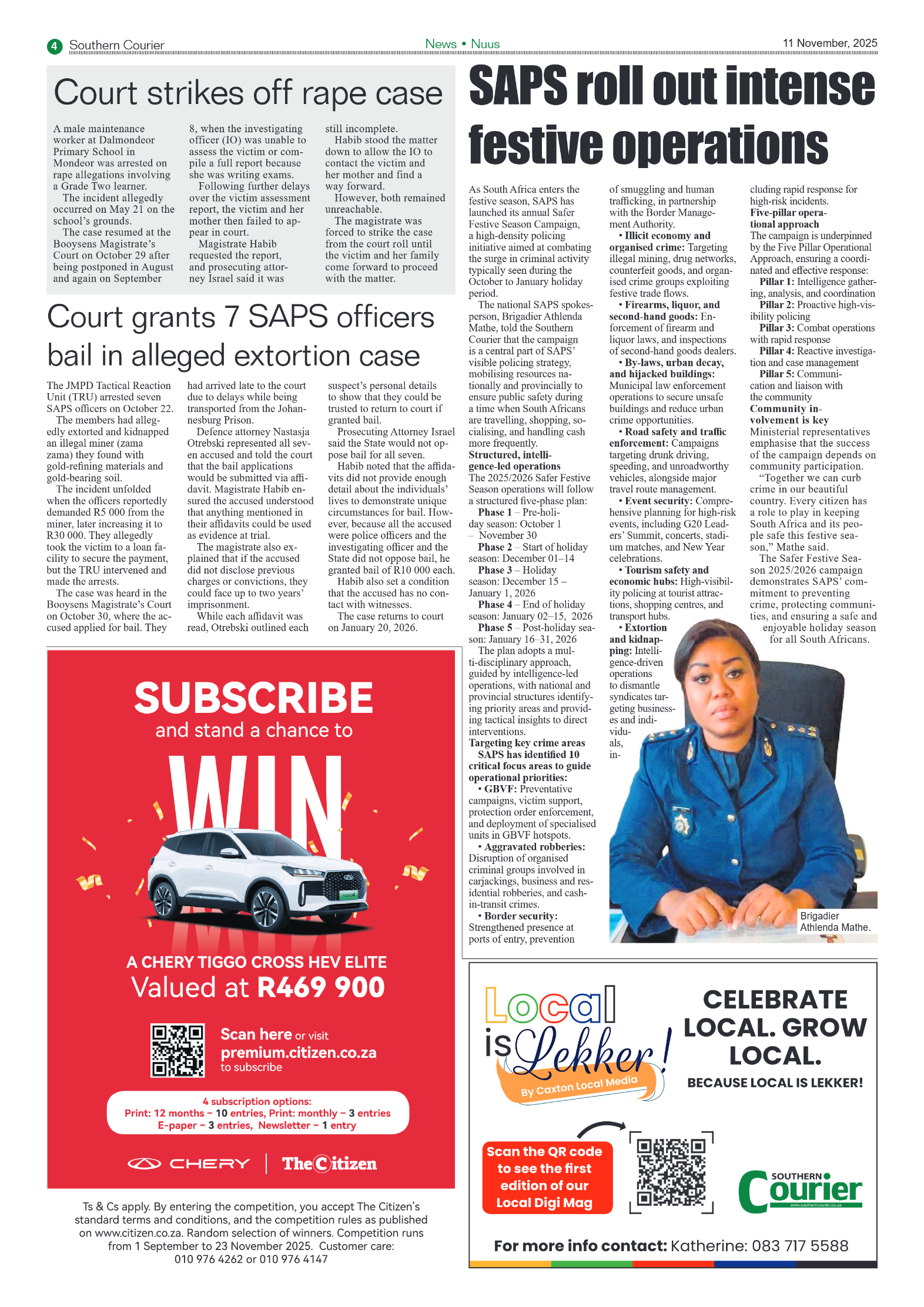Southern Courier 11 November 2025 page 4