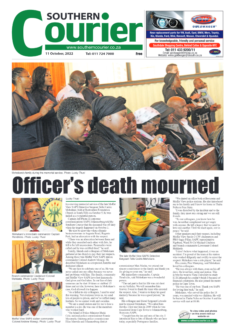 Southern Courier 11 October 2022 page 1