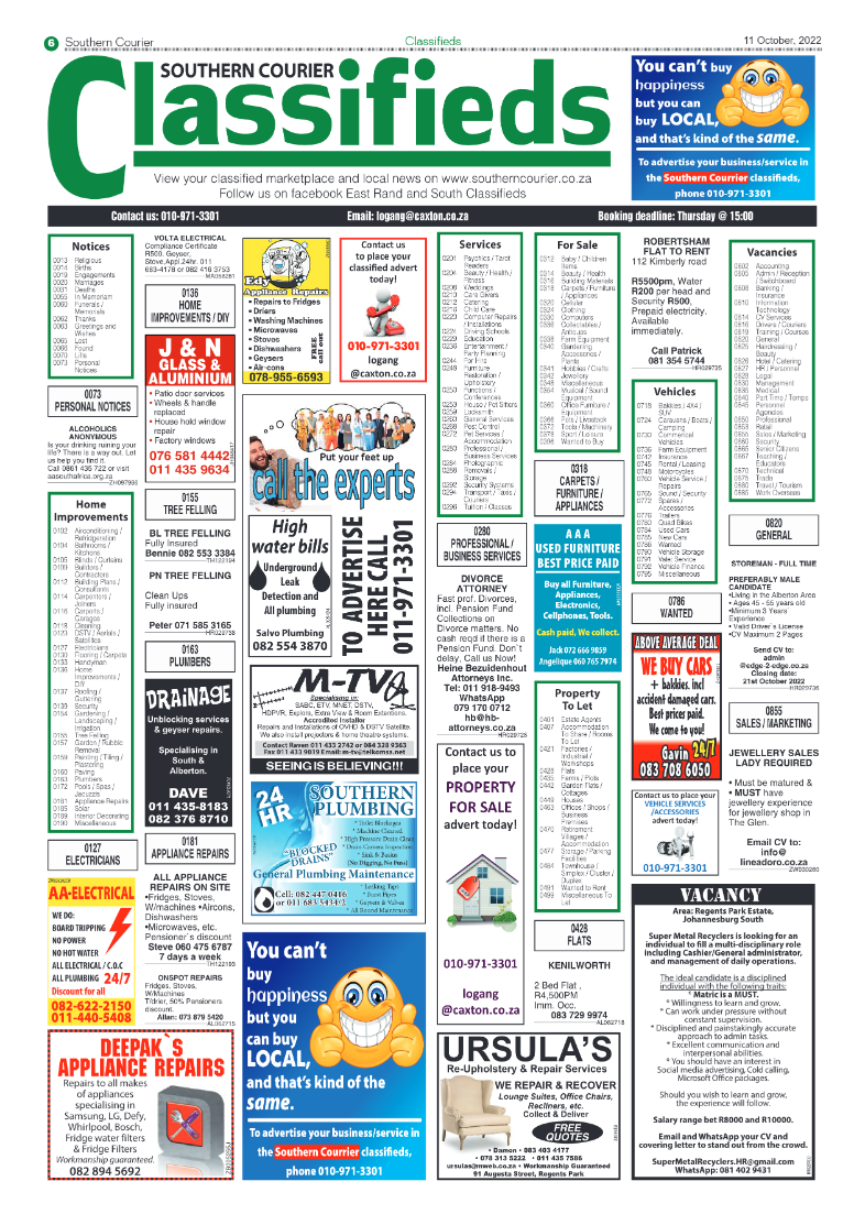 Southern Courier 11 October 2022 page 6