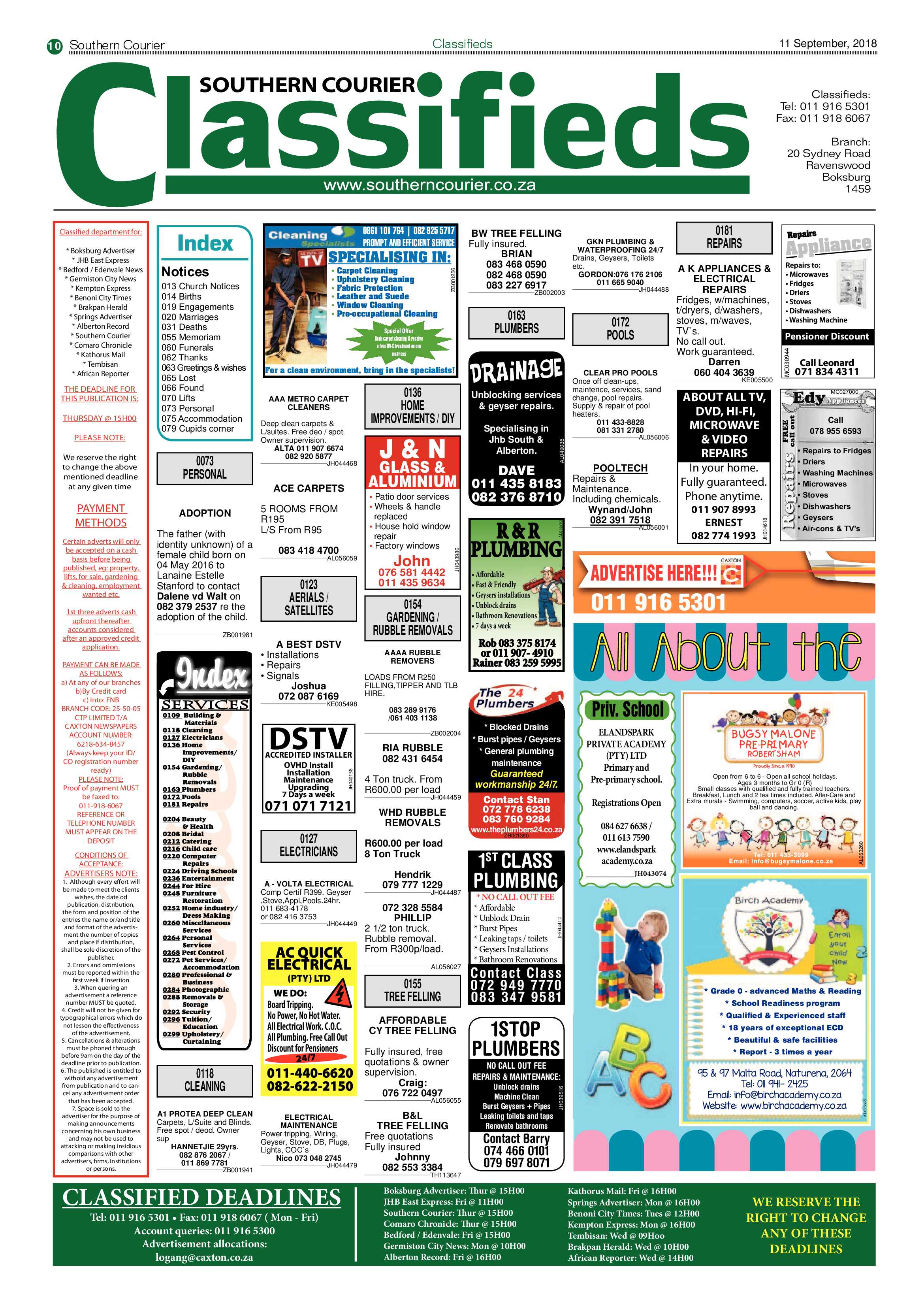 Southern Courier 11 September 2018 page 10