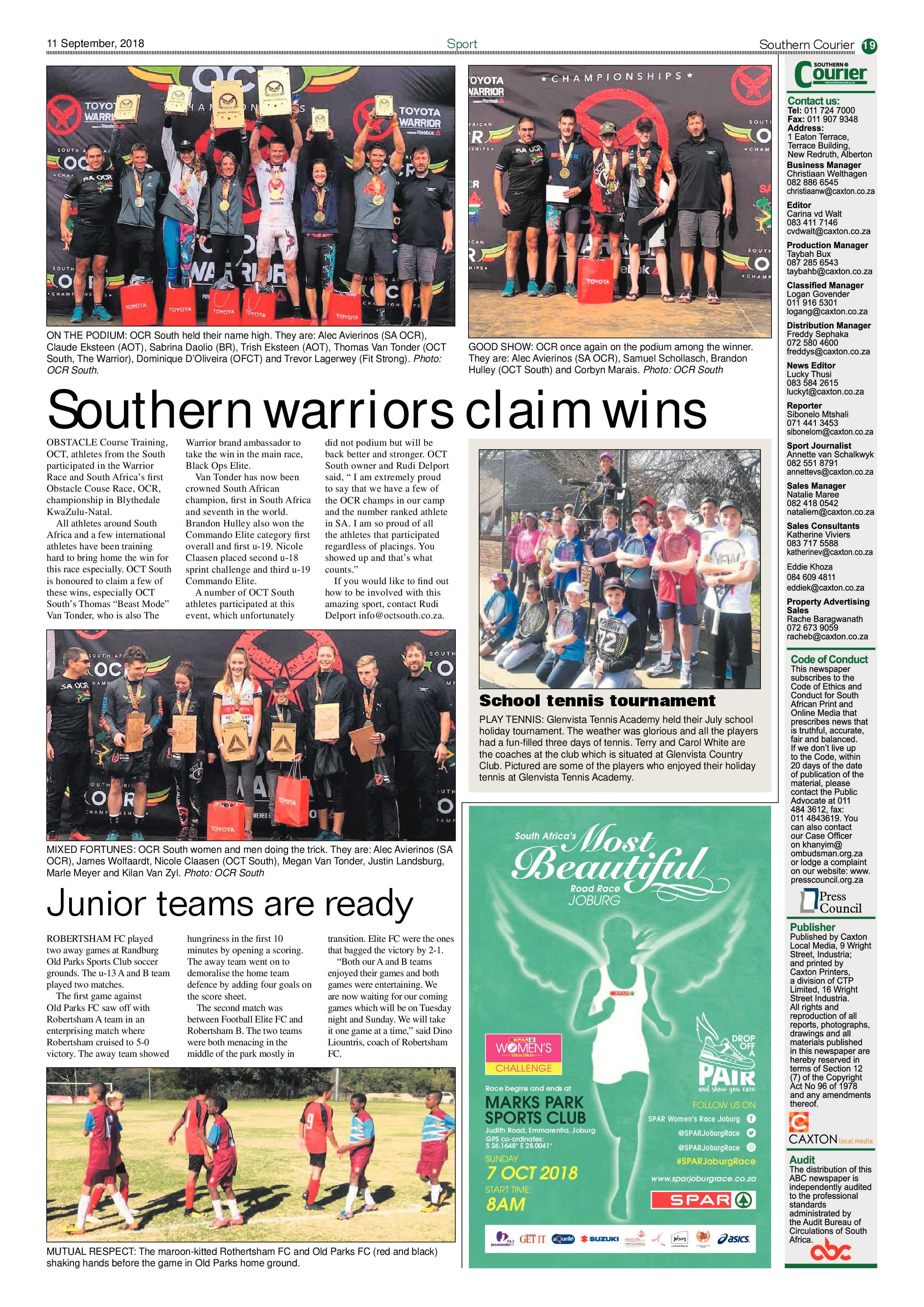 Southern Courier 11 September 2018 page 19