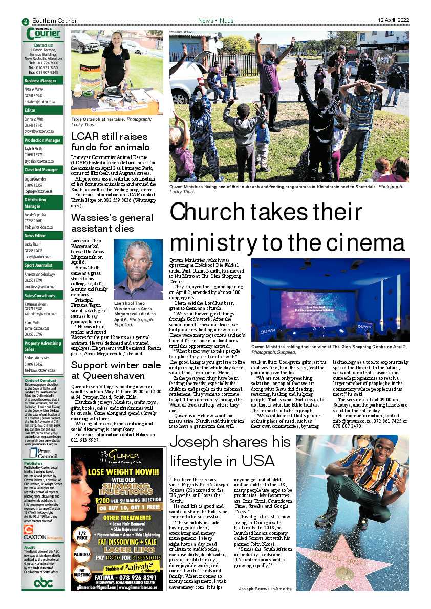 Southern Courier 12 April 2022 page 2