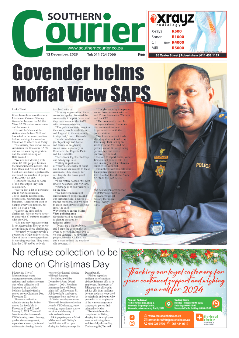Southern Courier 12 December 2023 page 1