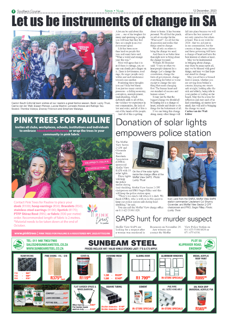 Southern Courier 12 December 2023 page 2