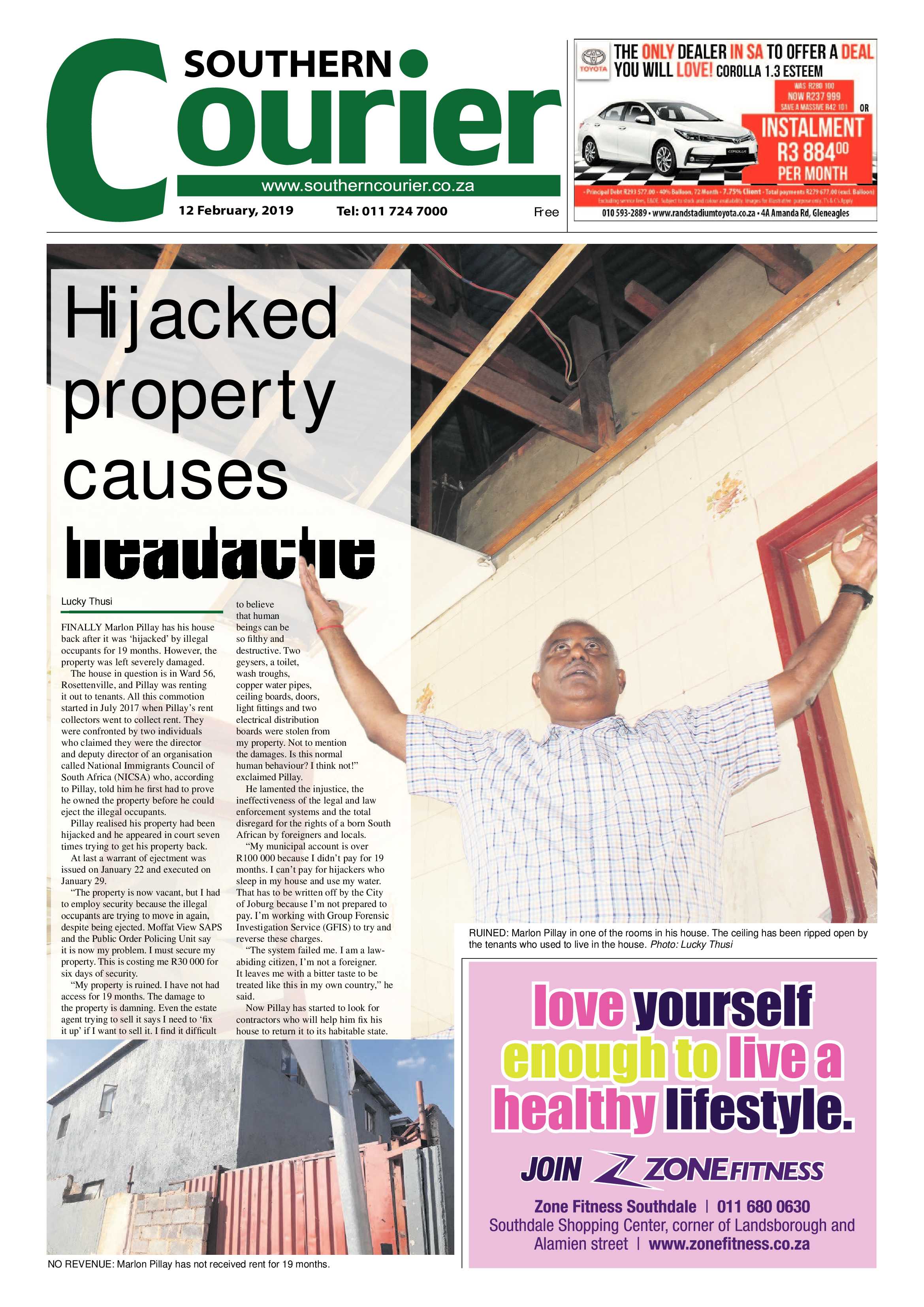 Southern Courier 12 February 2019 page 1