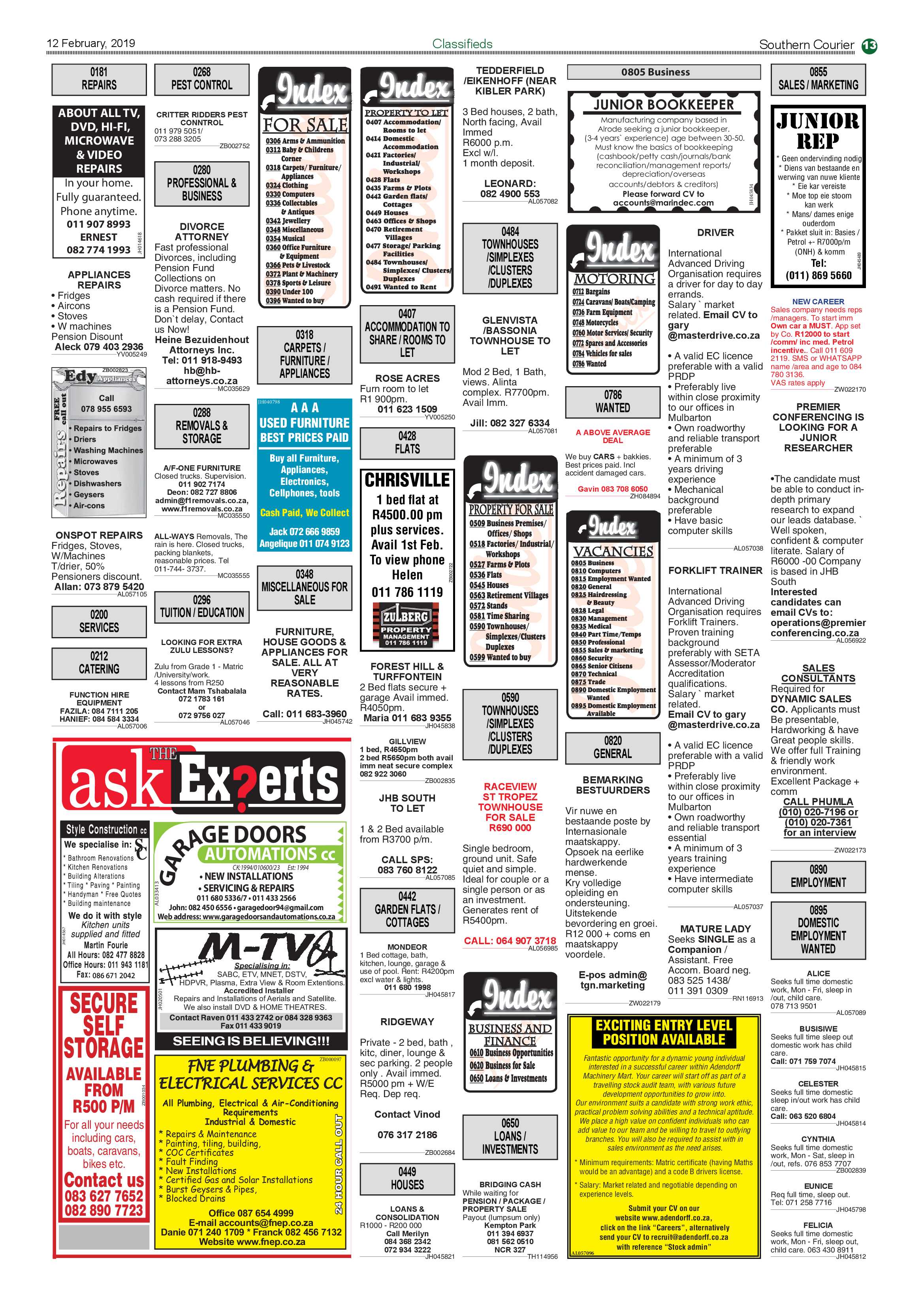 Southern Courier 12 February 2019 page 13