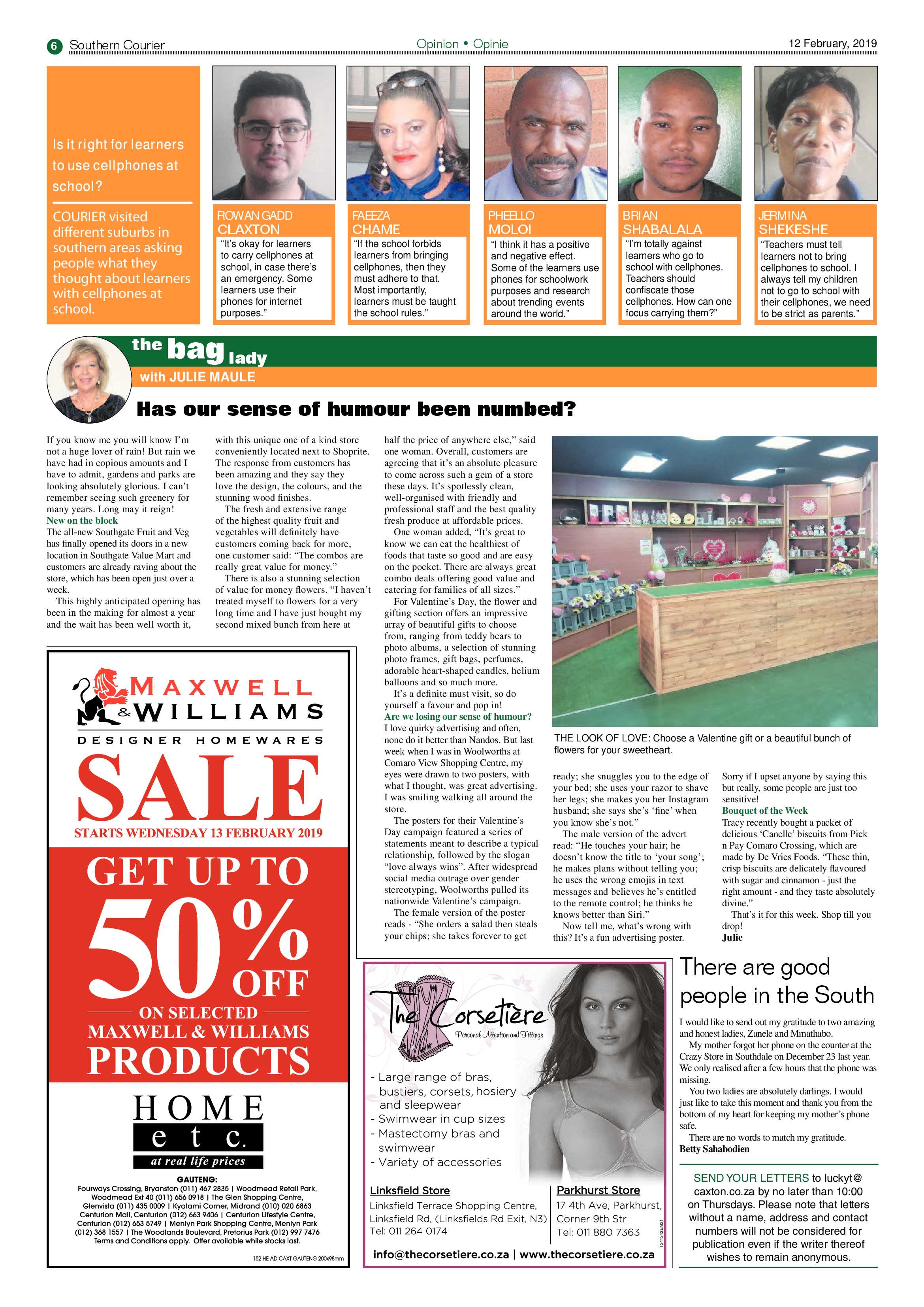 Southern Courier 12 February 2019 page 6