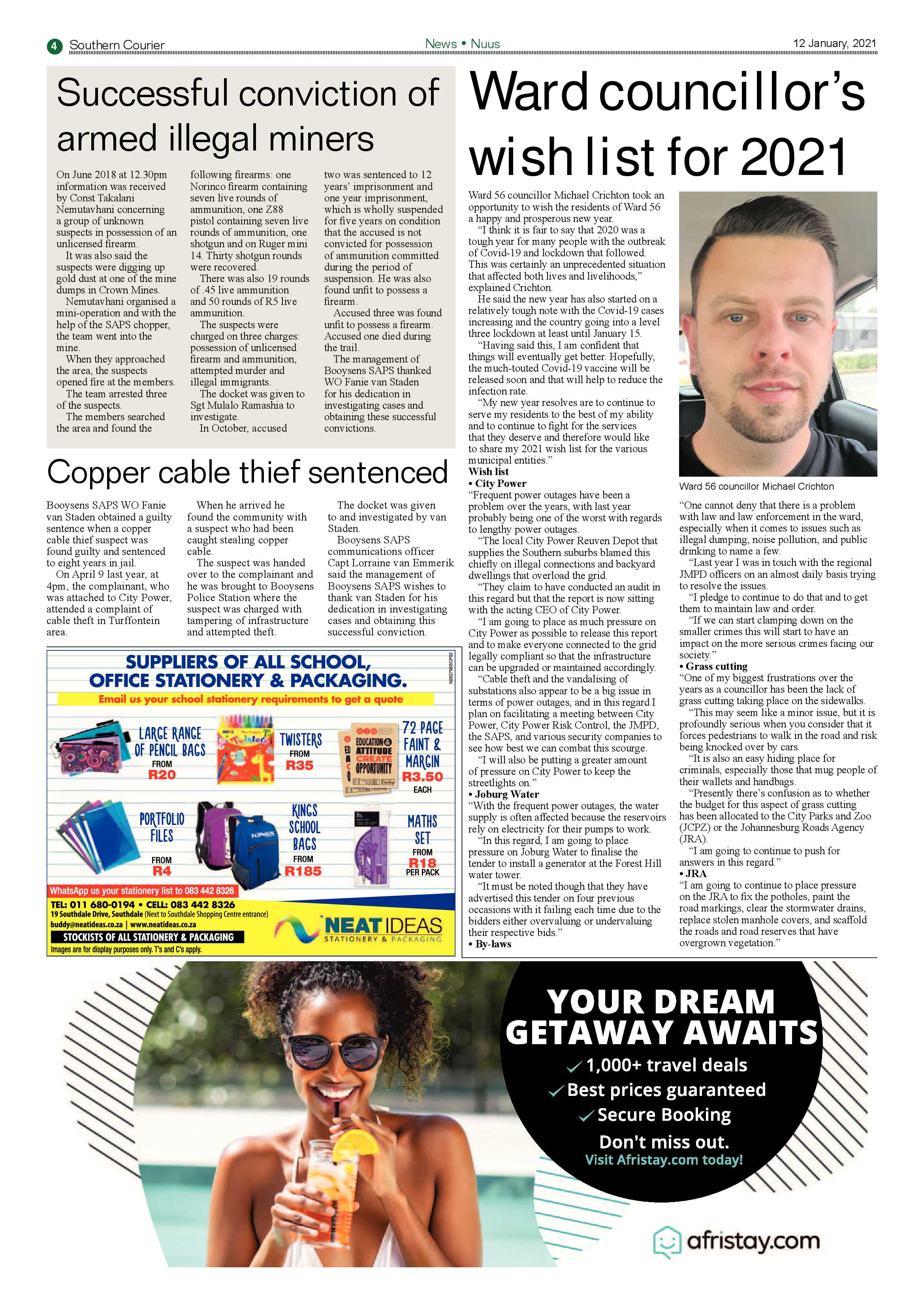 Southern Courier 12 January 2021 page 4
