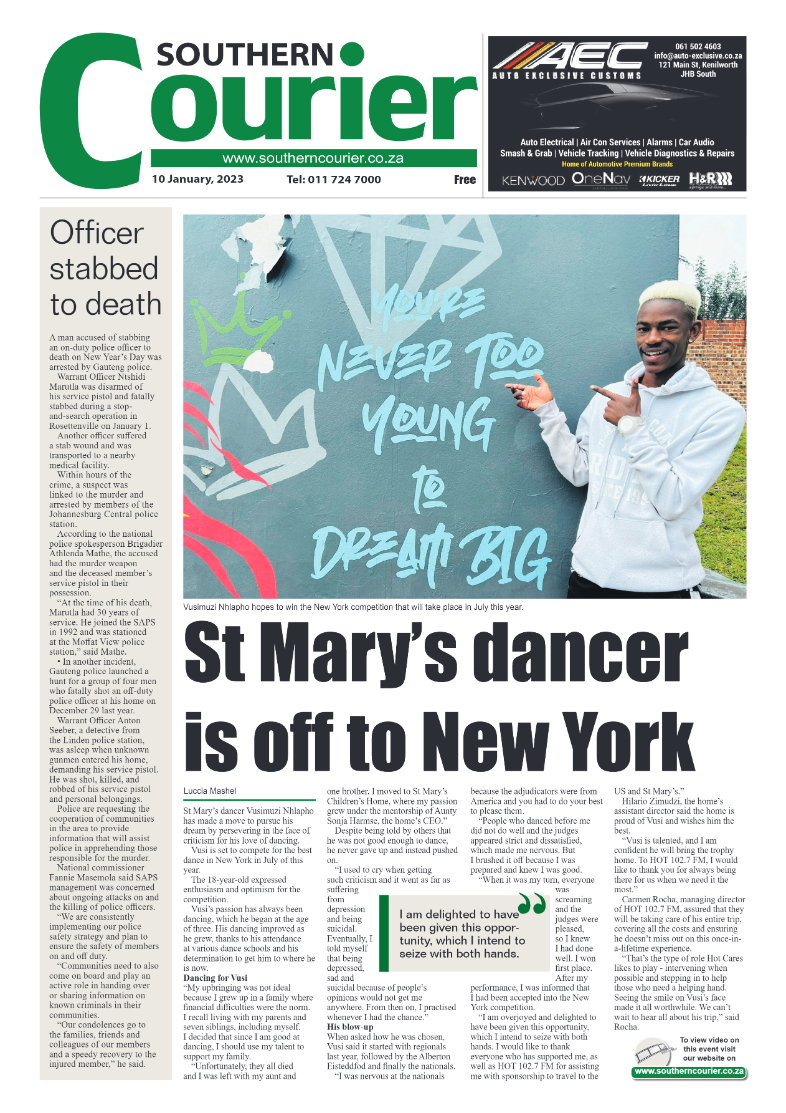 Southern Courier 12 January 2023 page 1