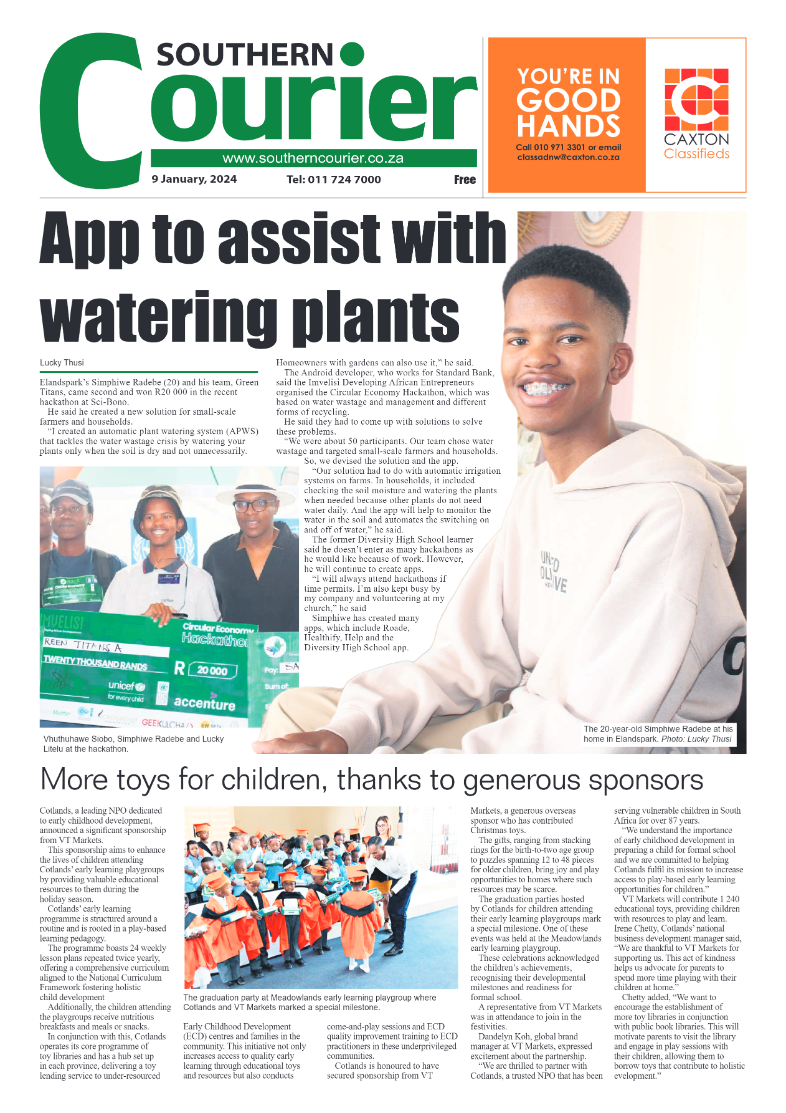 Southern Courier 09 January 2024 page 1