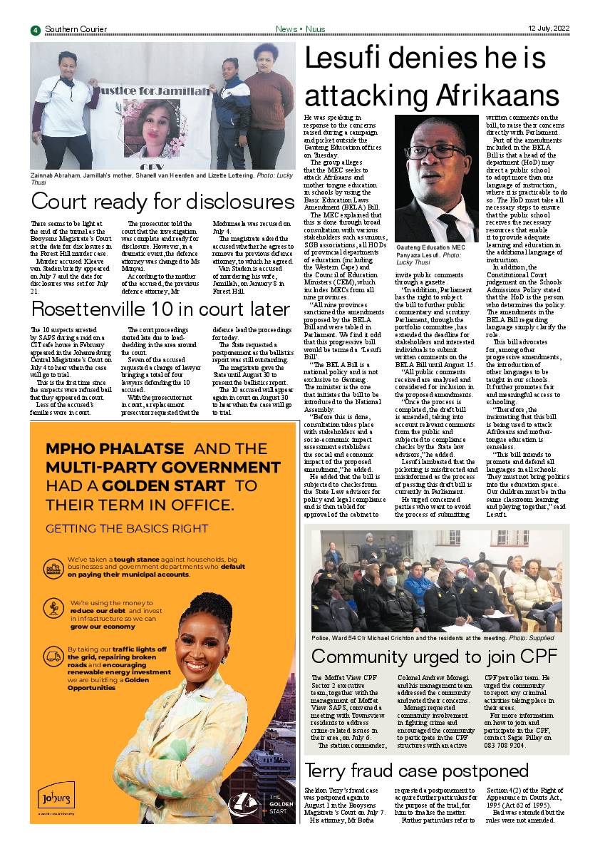 Southern Courier 12 July 2022 page 4
