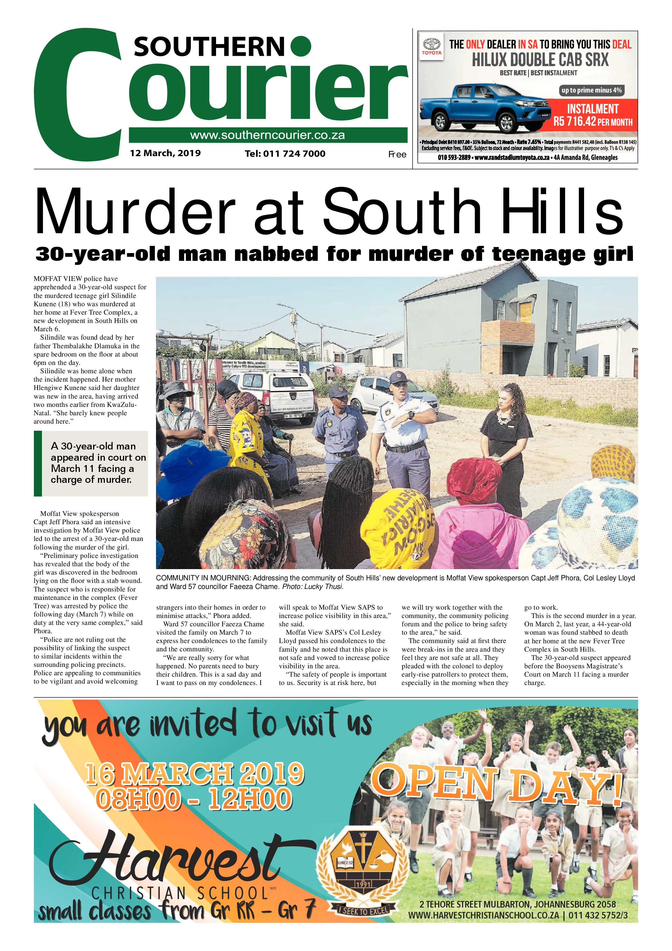 Southern Courier 12 March 2019 page 1