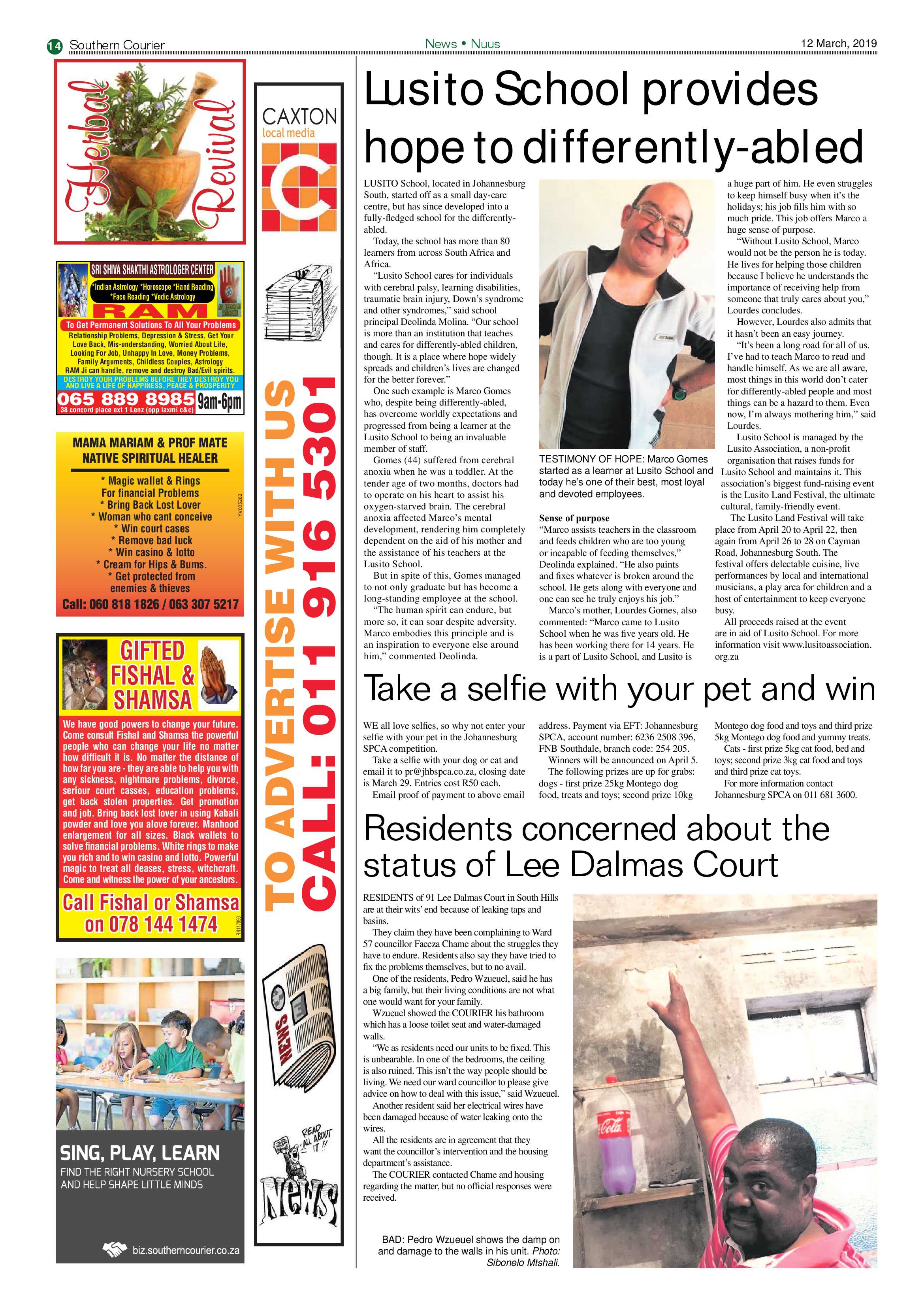 Southern Courier 12 March 2019 page 14