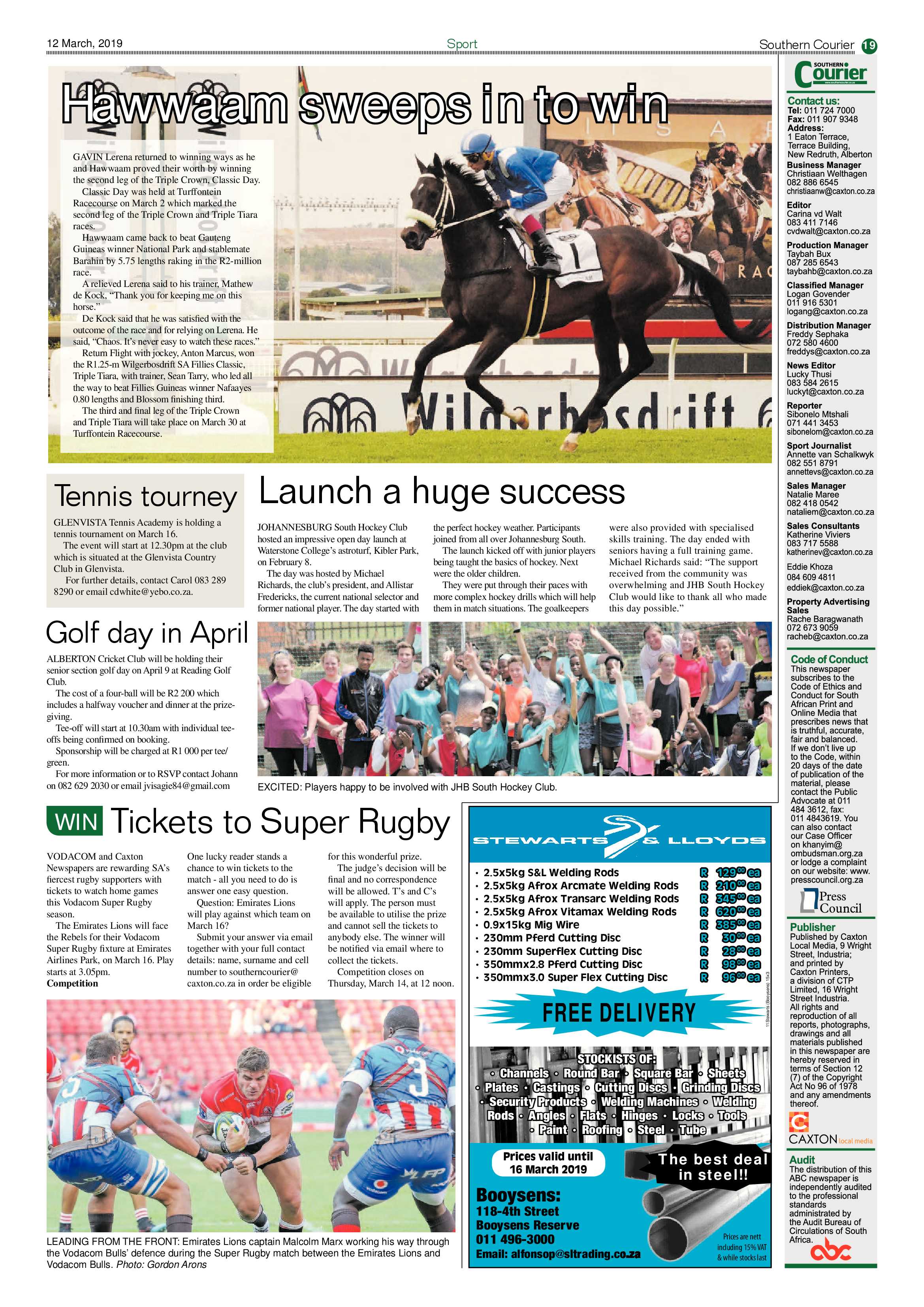 Southern Courier 12 March 2019 page 19