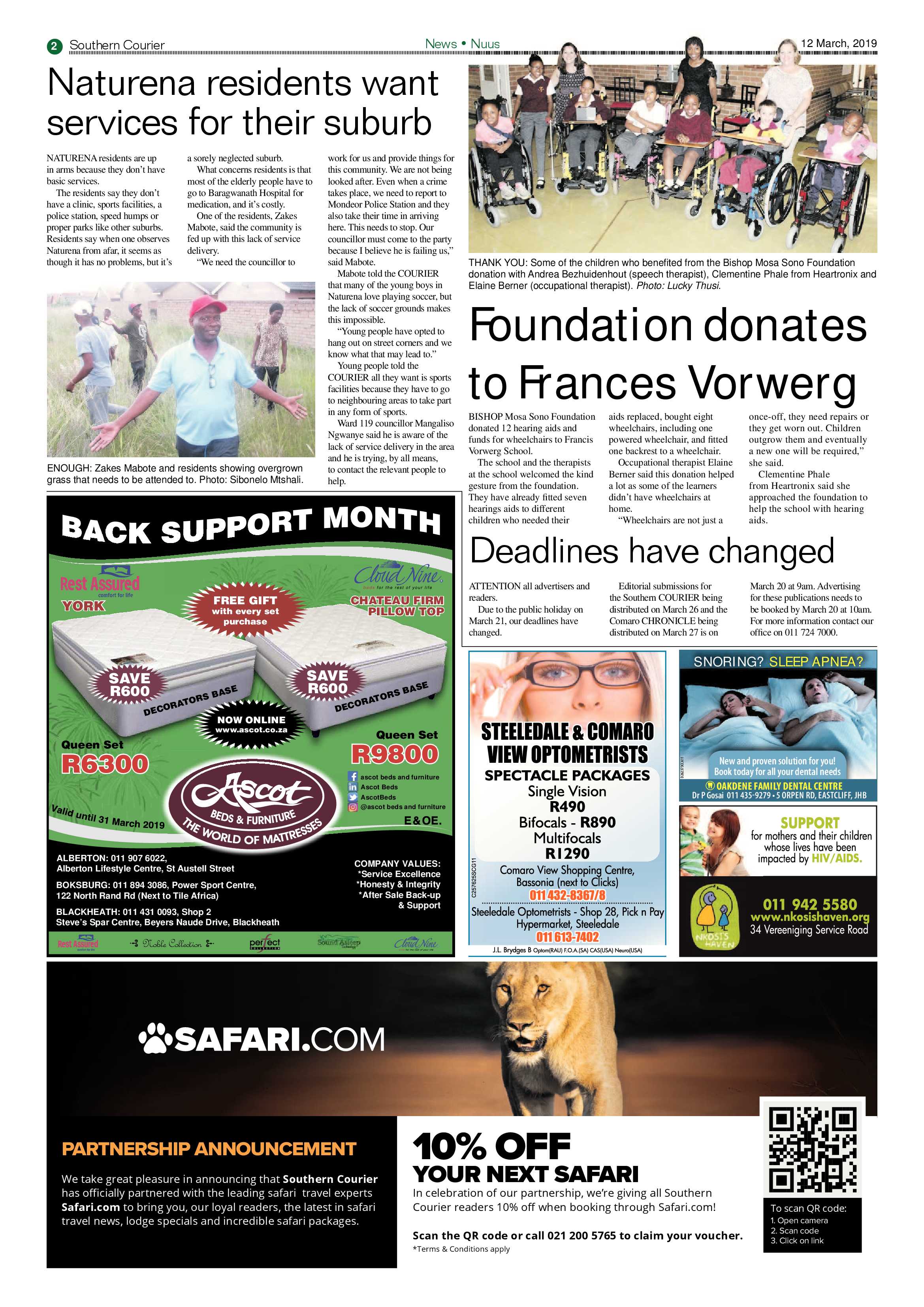 Southern Courier 12 March 2019 page 2