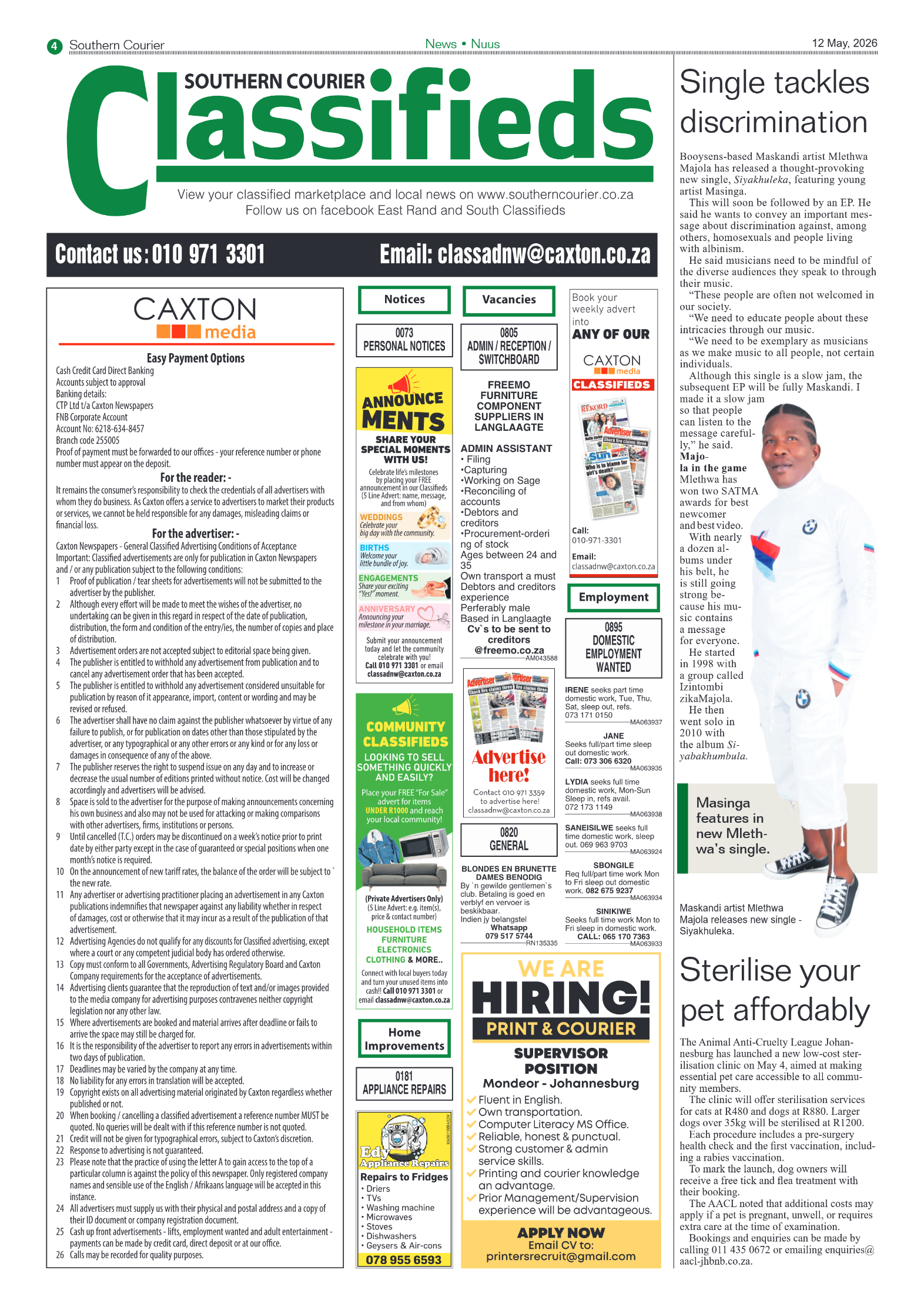 Southern Courier 12 May 2026 page 6