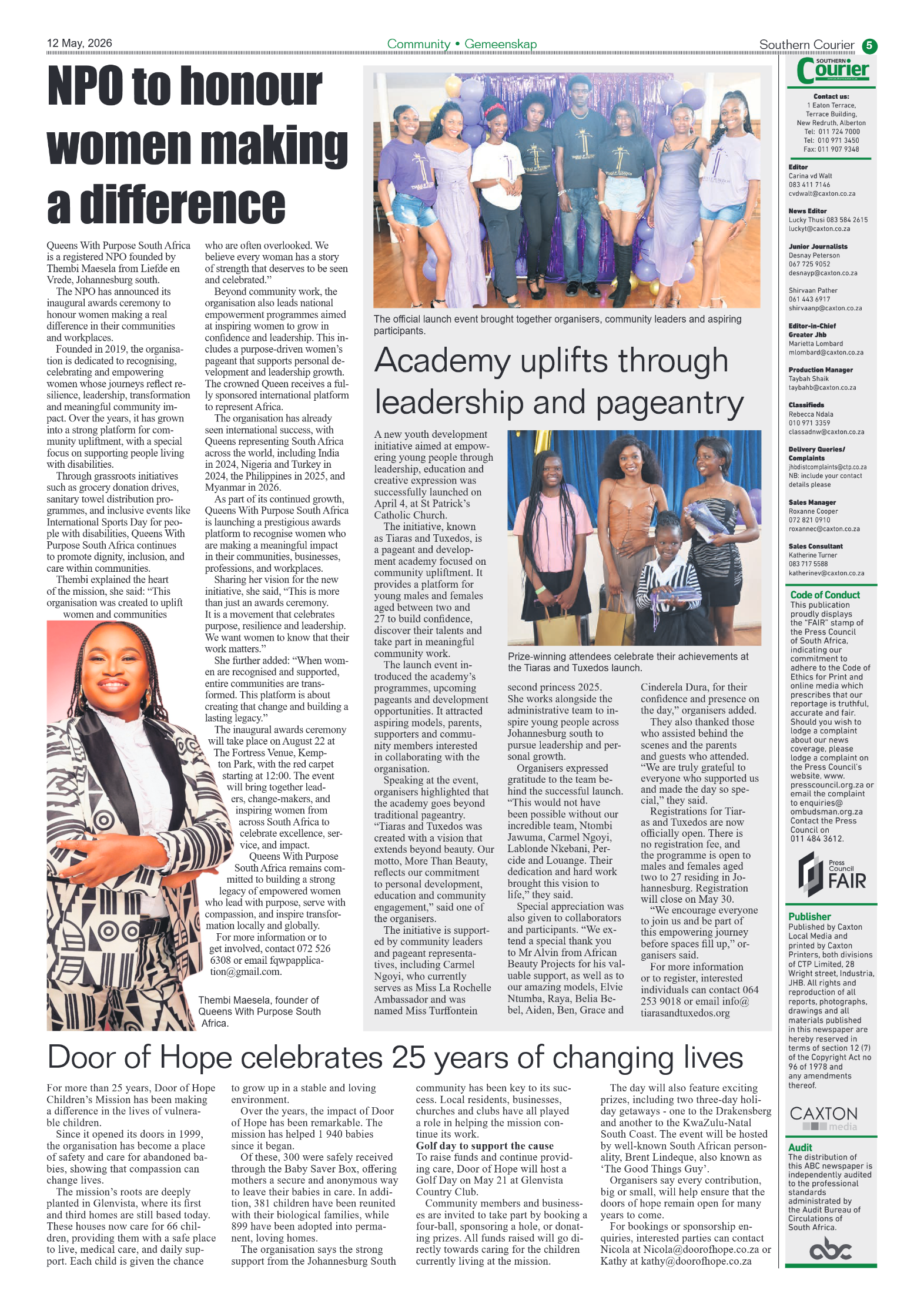 Southern Courier 12 May 2026 page 7