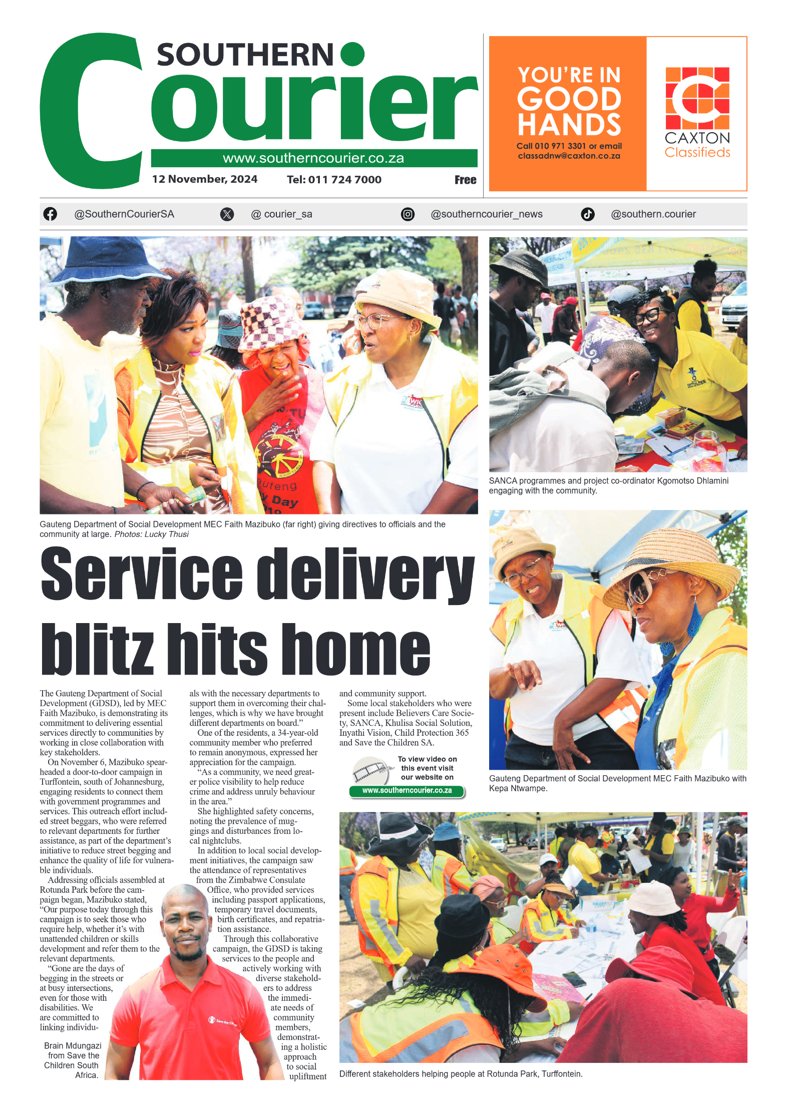 Southern Courier 12 November 2024 page 1