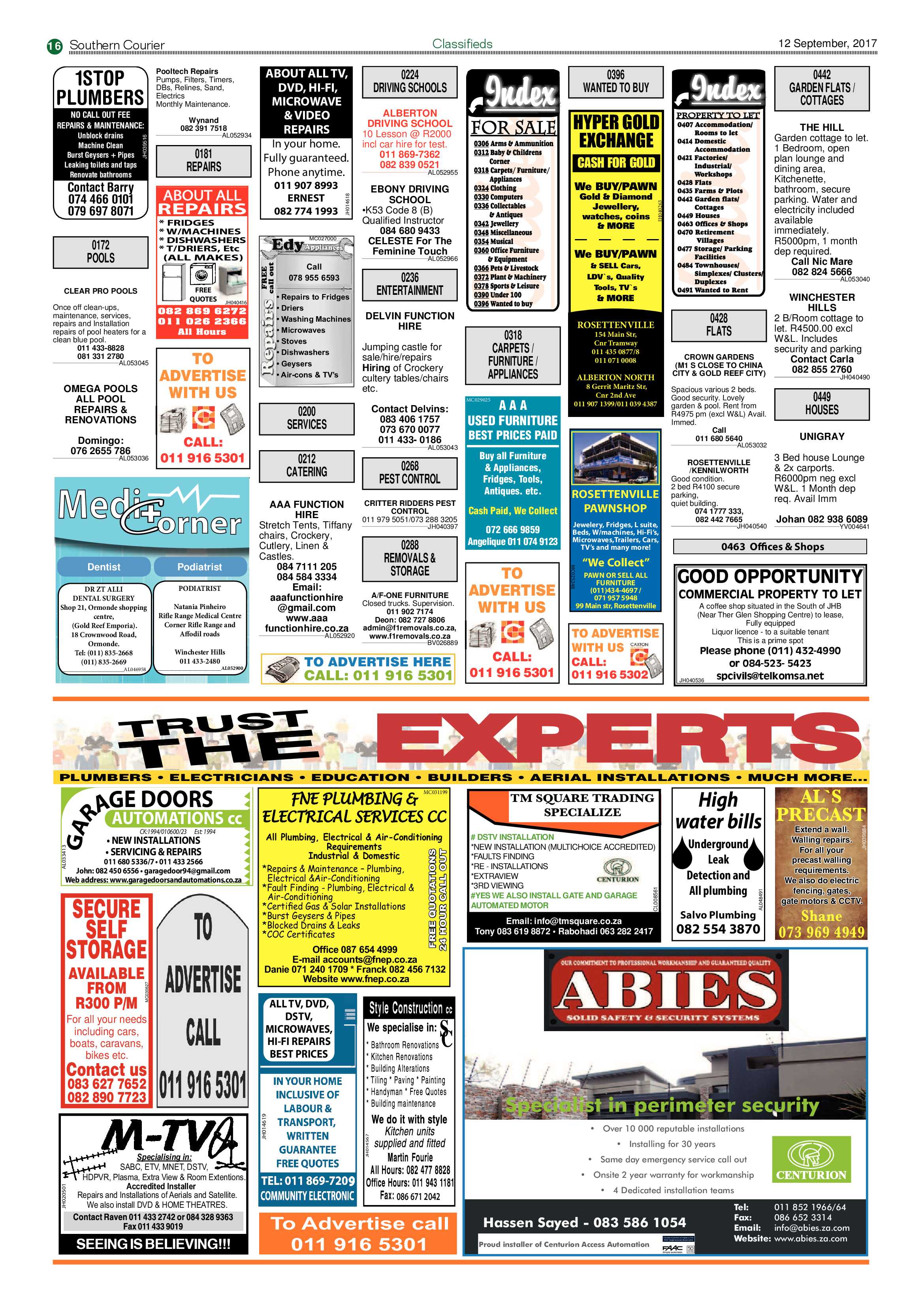 Southern Courier 12 September 2017 page 16