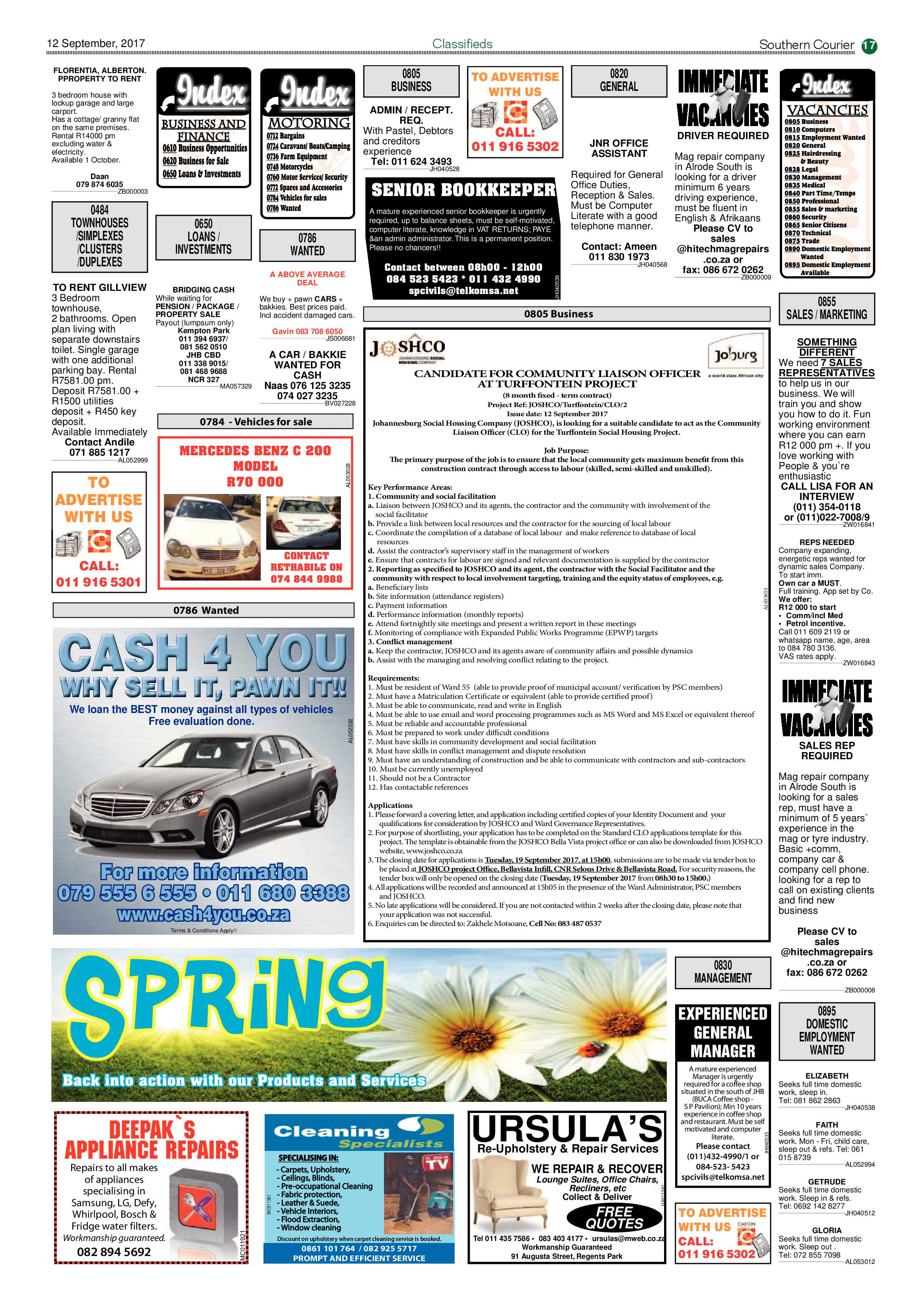 Southern Courier 12 September 2017 page 17