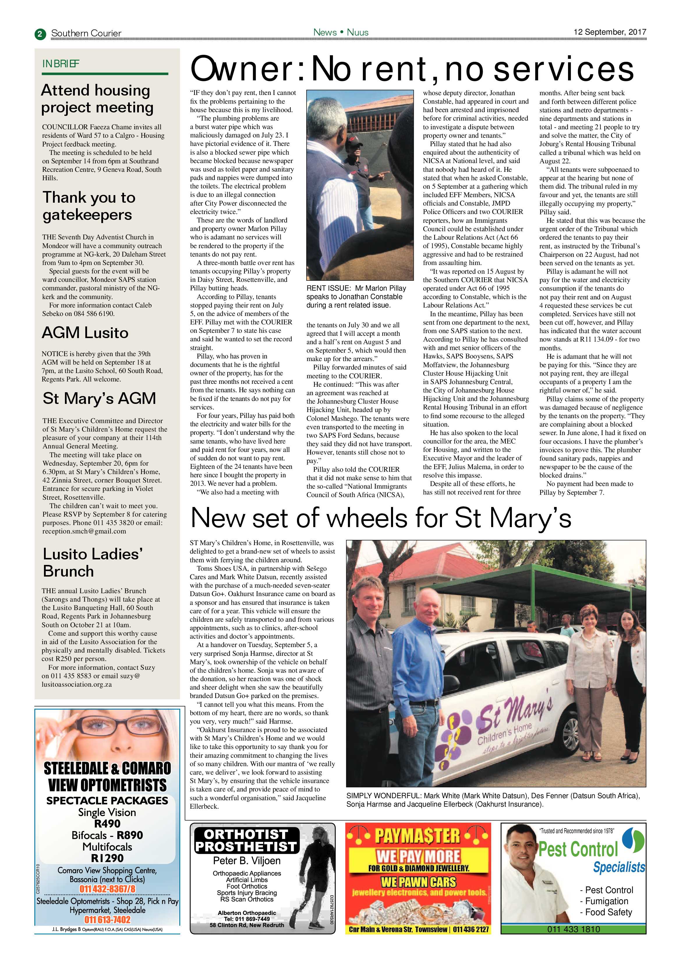Southern Courier 12 September 2017 page 2