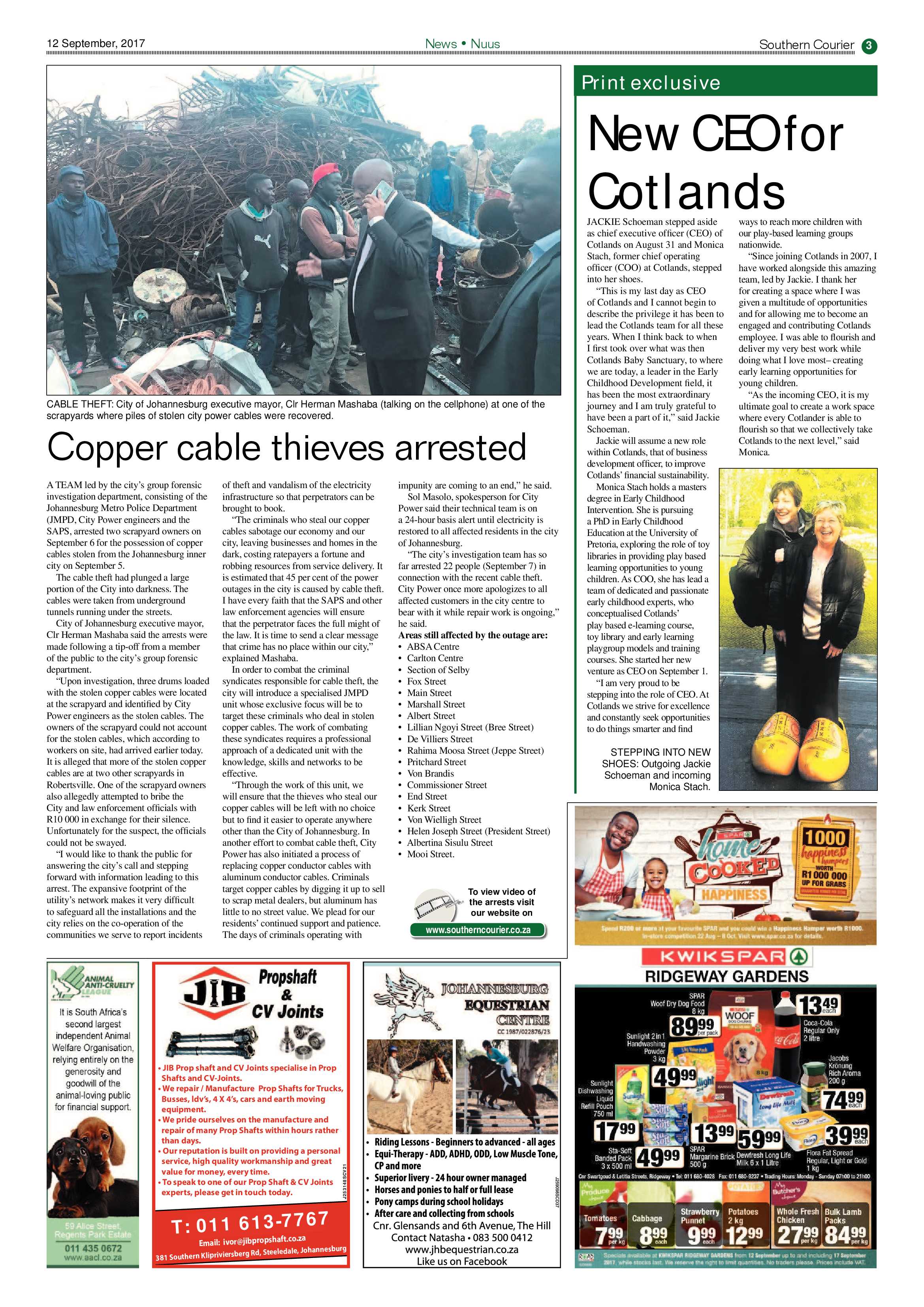 Southern Courier 12 September 2017 page 3