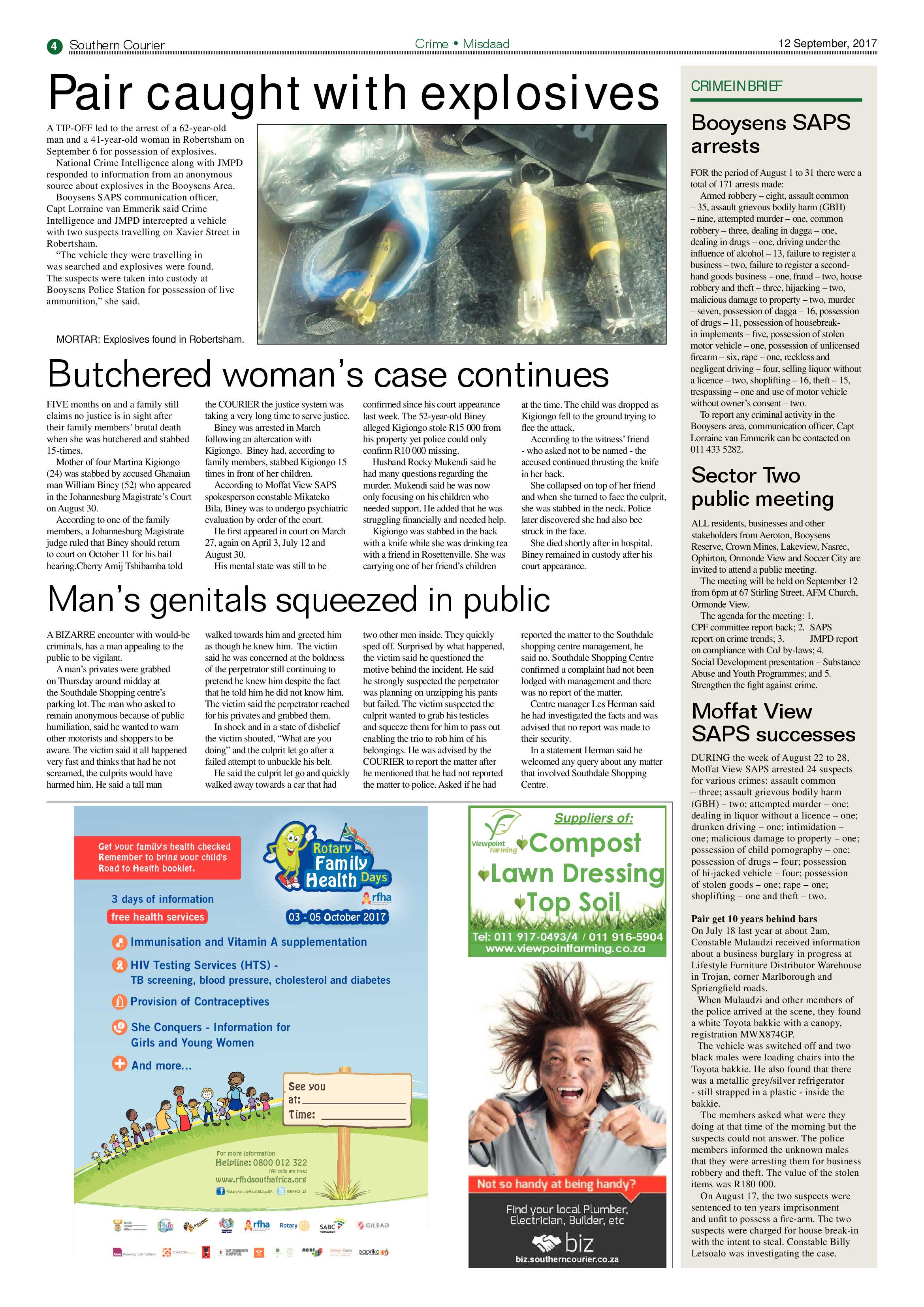 Southern Courier 12 September 2017 page 4