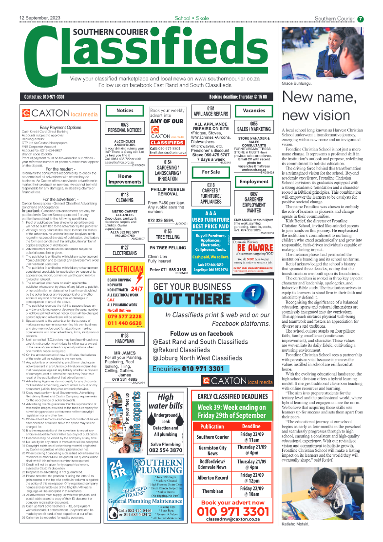 Southern Courier 12 September 2023 page 7