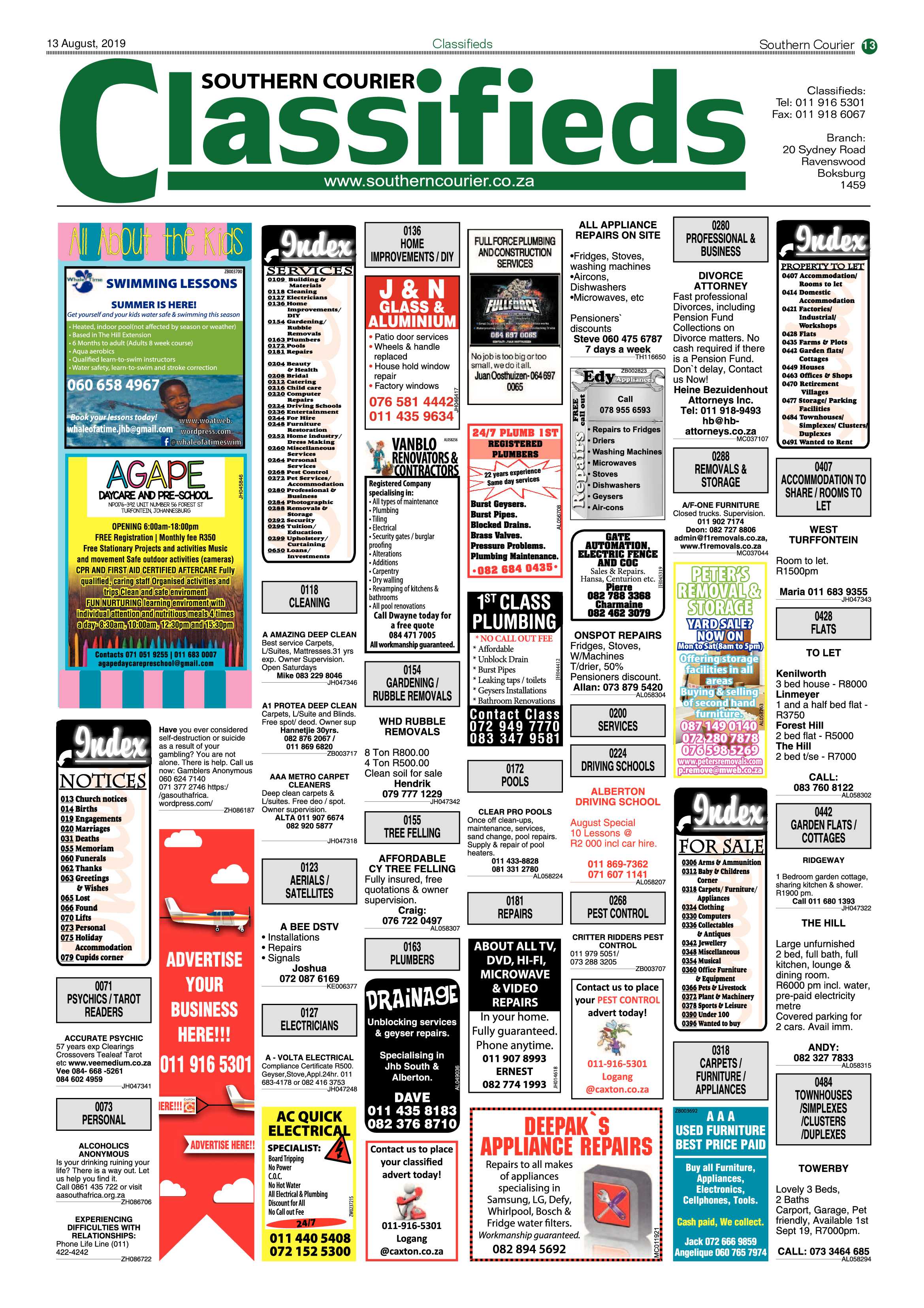 Southern Courier 13 August 2019 page 13