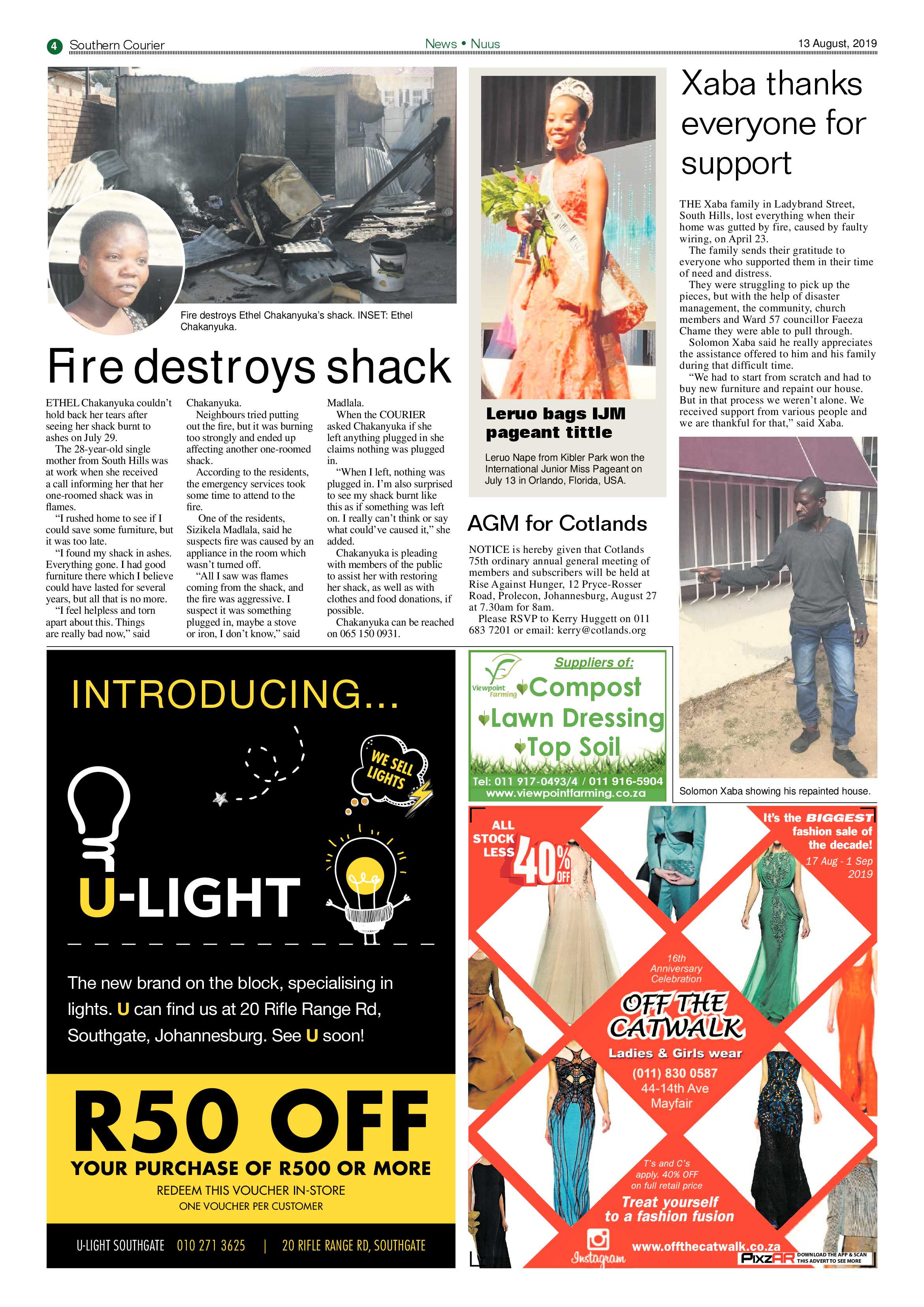 Southern Courier 13 August 2019 page 4