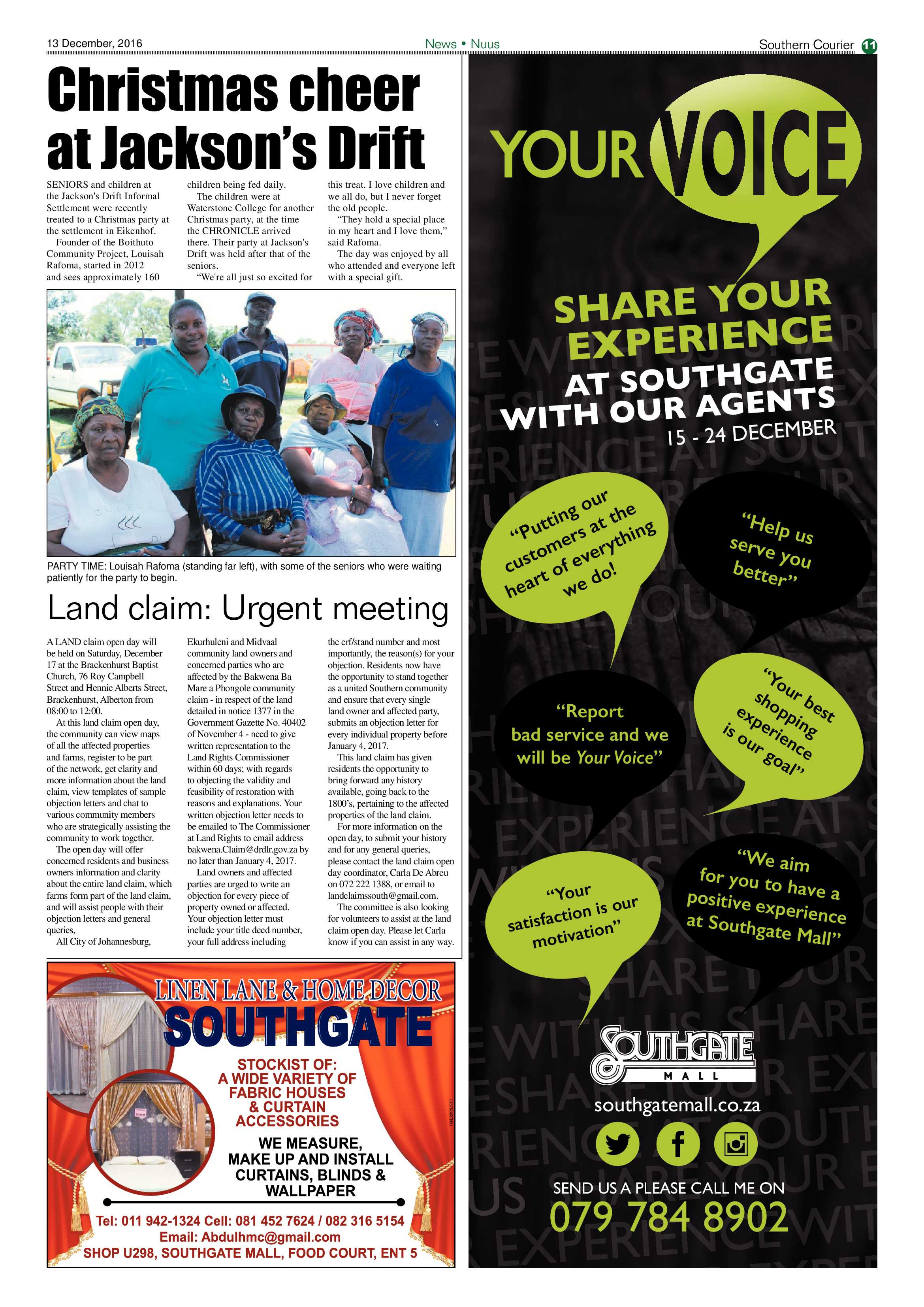 Southern Courier 13 December 2016 page 11