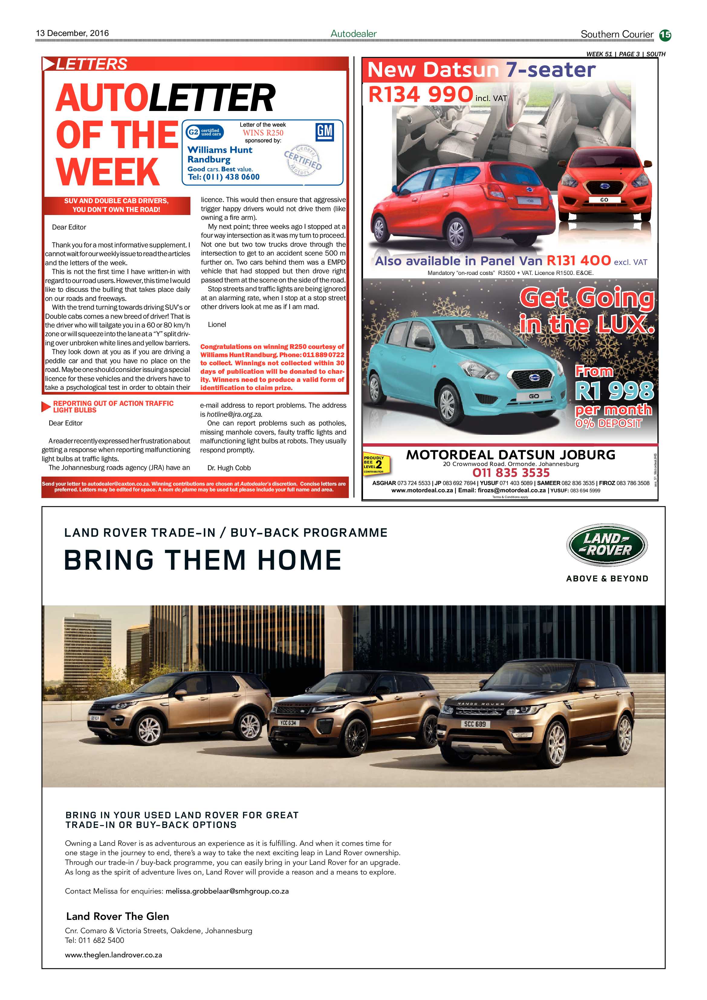 Southern Courier 13 December 2016 page 15