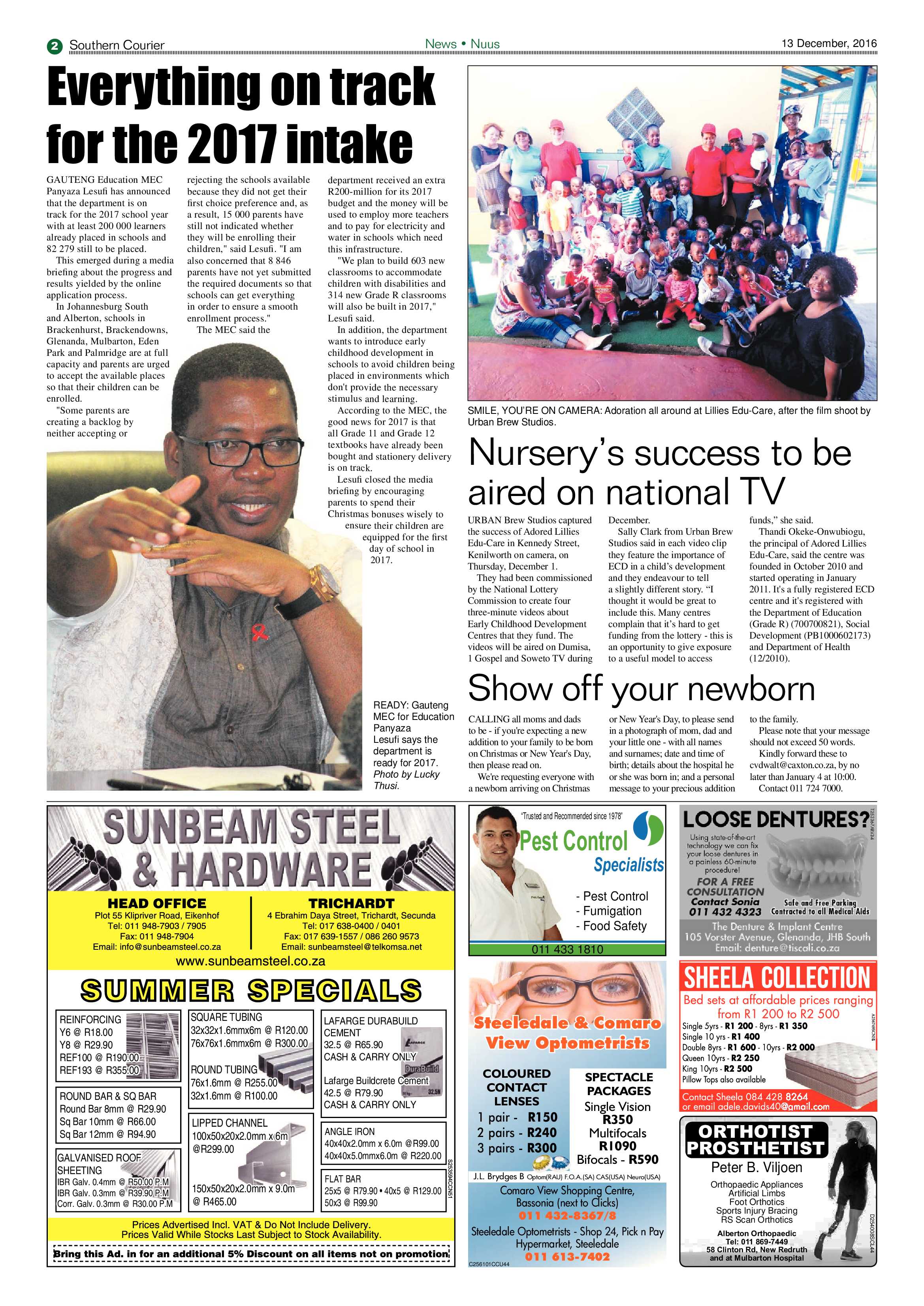Southern Courier 13 December 2016 page 2