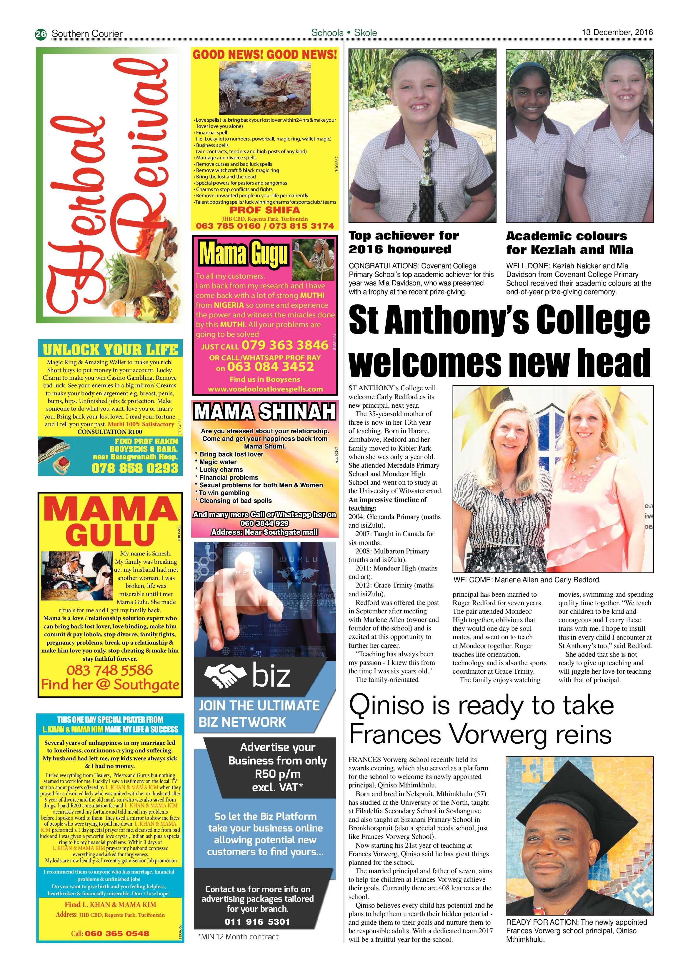 Southern Courier 13 December 2016 page 26